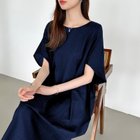 【ココモモ/COCOMOMO】のコクーンワンピース リネン 夏 ワンピース ミモレ丈 ナチュラル 人気、トレンドファッション・服の通販 founy(ファニー) ファッション Fashion レディースファッション Fashion for Women ワンピース Dresses インナー Innerwear 洗える Machine Washable シンプル Simple, Minimal ペチコート Petticoat, Underskirt 半袖 Short Sleeve, Half Sleeve 無地 Plain, Solid Color リネン Linen, Linen Fabric リラックス Relax, Relaxed Fit ロング Long, Long-Length 楽ちん Easy Fit, Comfortable プチプライス・低価格 Affordable / Budget Price おすすめ Recommended / Our Picks 夏 Summer 旅行 Travel thumbnail ネイビー|ID: prp329100004829683 ipo3291000000035152921