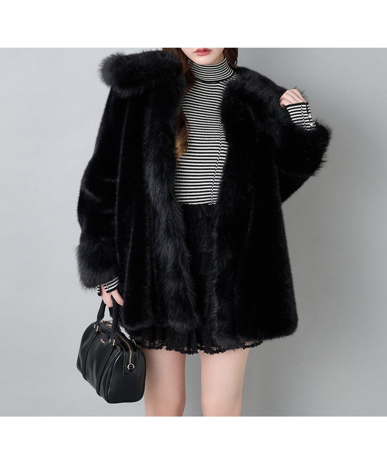 【ナイスクラップ/NICE CLAUP】の衿つきファーミドルコート インテリア・キッズ・メンズ・レディースファッション・服の通販 founy(ファニー) ファッション Fashion レディースファッション Fashion for Women アウター Coat / Outerwear Collection コート・ロングコート・ピーコート Long Coats, Peacoats & More ガーリー Girly, Feminine Style ショート Short, Short Length ダウン Down, Puffer デニム Denim, Jeans Material ミドル Middle Length, Mid Height リボン Ribbon, Bow レース Lace, Lace Fabric 冬 Winter / This Winter 再入荷 Restock / Back in Stock おすすめ Recommended / Our Picks エレガント 上品 Elegant 2025年 2025 2025-2026秋冬・A/W Autumn/Winter 2025–26 AW25–26 ブラック|ID: prp329100004829696 ipo3291000000035153154