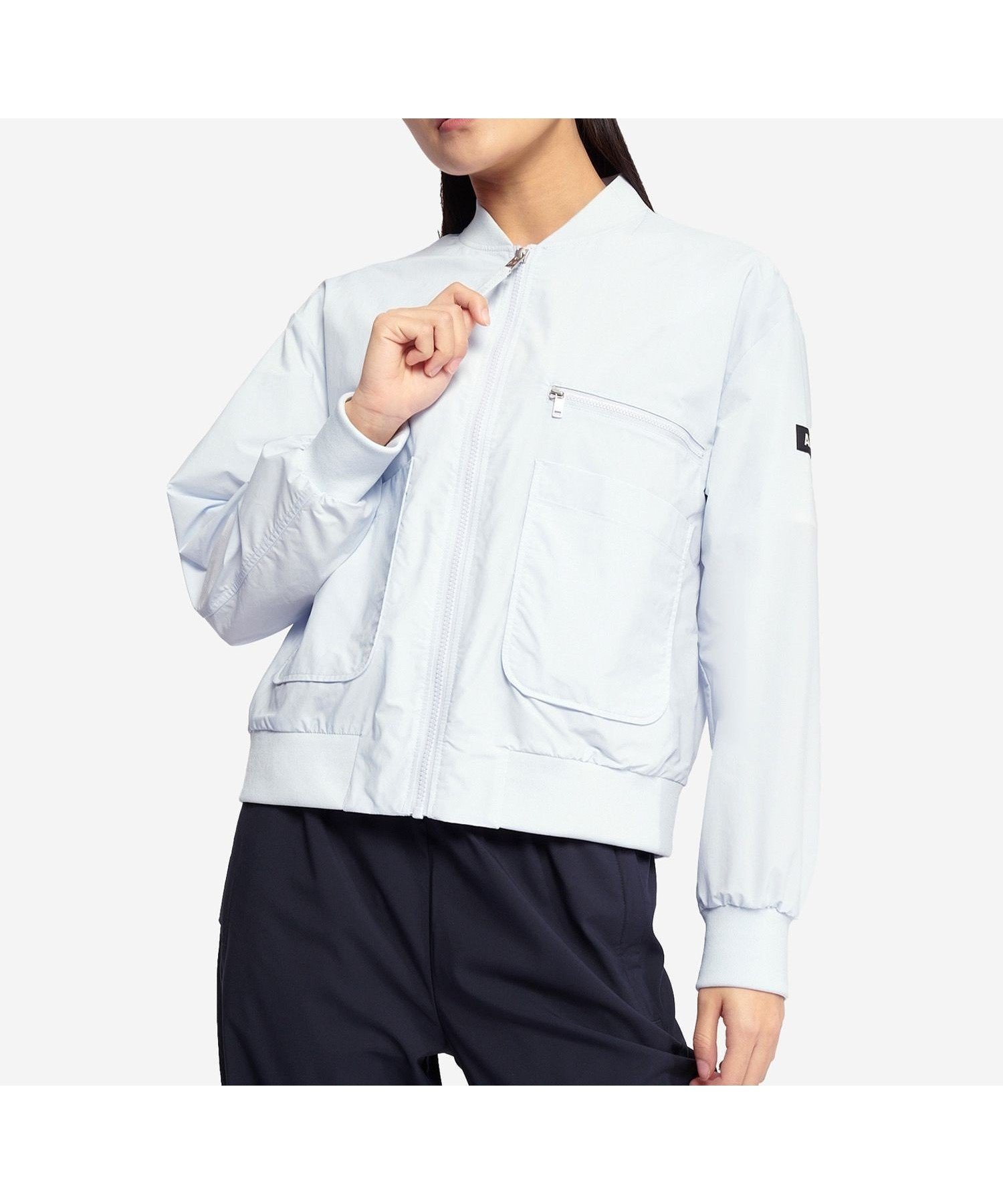 【エーグル/AIGLE】のSOLOTEX UVカット 撥水 ライトウェイト ショート丈MA-1ブルゾン インテリア・キッズ・メンズ・レディースファッション・服の通販 founy(ファニー) 　ファッション　Fashion　レディースファッション　Fashion for Women　アウター　Coat / Outerwear Collection　ブルゾンジャケット・スポーティアウター　Blouson Jackets　MA-1ジャケット　MA-1 Bomber Jackets / Flight Jackets　ショート　Short, Short Length　パッチ　Patch, Appliqué　ブルゾン　Blouson, Bomber Jacket　ポケット　Pocket, Pocket Detail　人気　Popular, Best Seller　ライトブルー|ID: prp329100004829697 ipo3291000000035153173