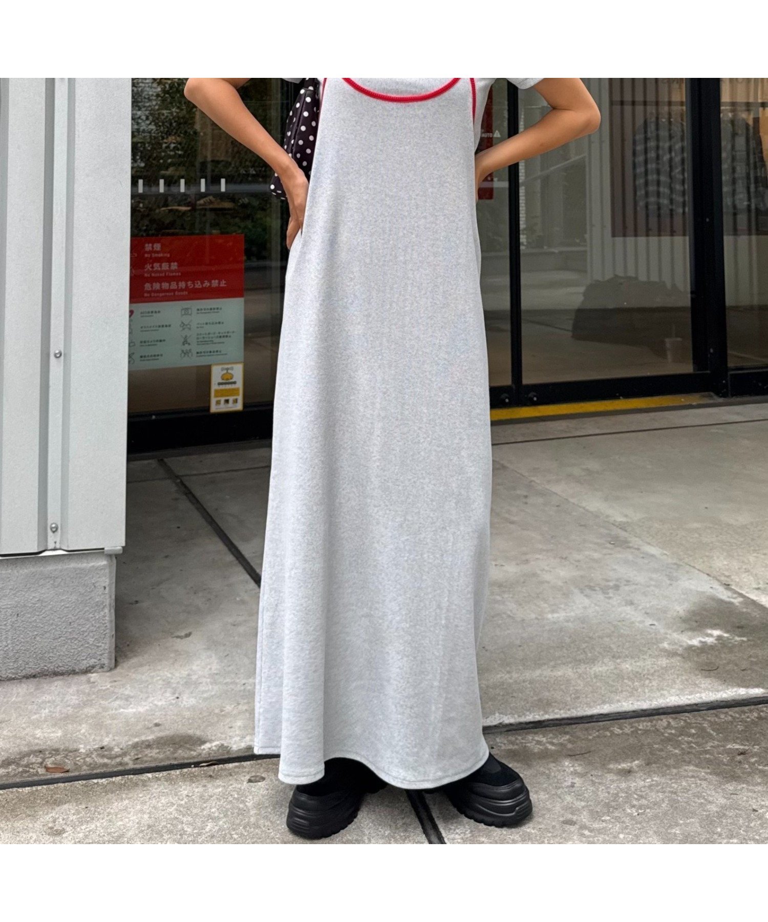 【チャオパニックティピー/CIAOPANIC TYPY】の【HELLO.SANFRANCISCO】アソート柄TEE付きキャミワンピース インテリア・キッズ・メンズ・レディースファッション・服の通販 founy(ファニー) ファッション Fashion レディースファッション Fashion for Women ワンピース Dresses キャミソールワンピース Camisole Dresses キャミワンピース Cami Dress, Slip Dress デニム Denim, Jeans Material パイピング Piping, Trim Design ロング Long, Long-Length 楽ちん Easy Fit, Comfortable ワイド Wide, Wide Fit おすすめ Recommended / Our Picks グレー|ID: prp329100004829701 ipo3291000000035153320