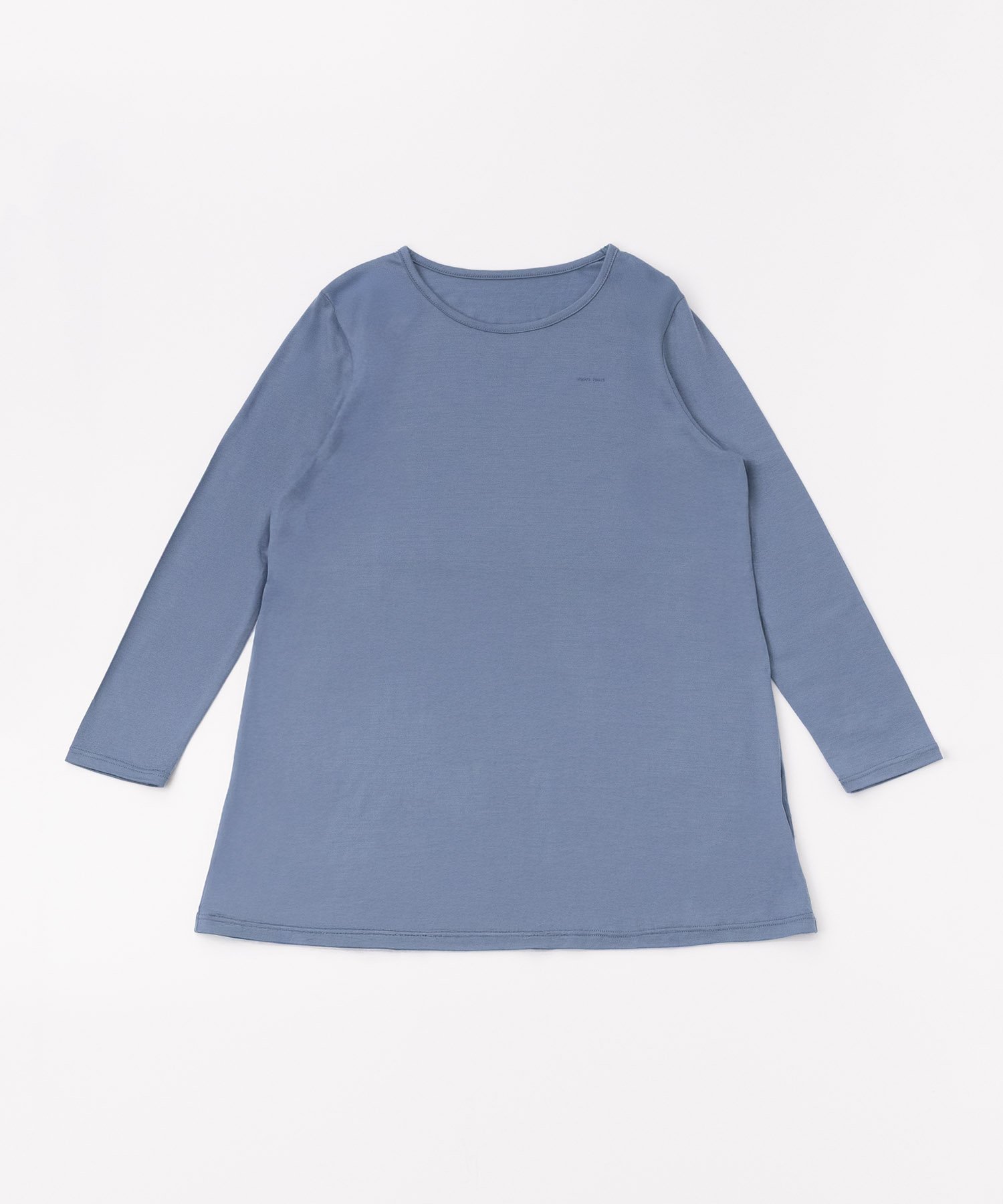 【マドモアゼル ノンノン/Mademoiselle NON NON】のスーパーウォッシャブルウール先染天竺 Aラインチュニック インテリア・キッズ・メンズ・レディースファッション・服の通販 founy(ファニー) 　ファッション　Fashion　レディースファッション　Fashion for Women　トップス・カットソー　Cut & Sew Tops　シルク　Silk, 100% Silk　チュニック　Tunic, Long Top　エレガント 上品　Elegant　別注　Limited Edition, Custom Order　スモークサックスブルー|ID: prp329100004829709 ipo3291000000035153474