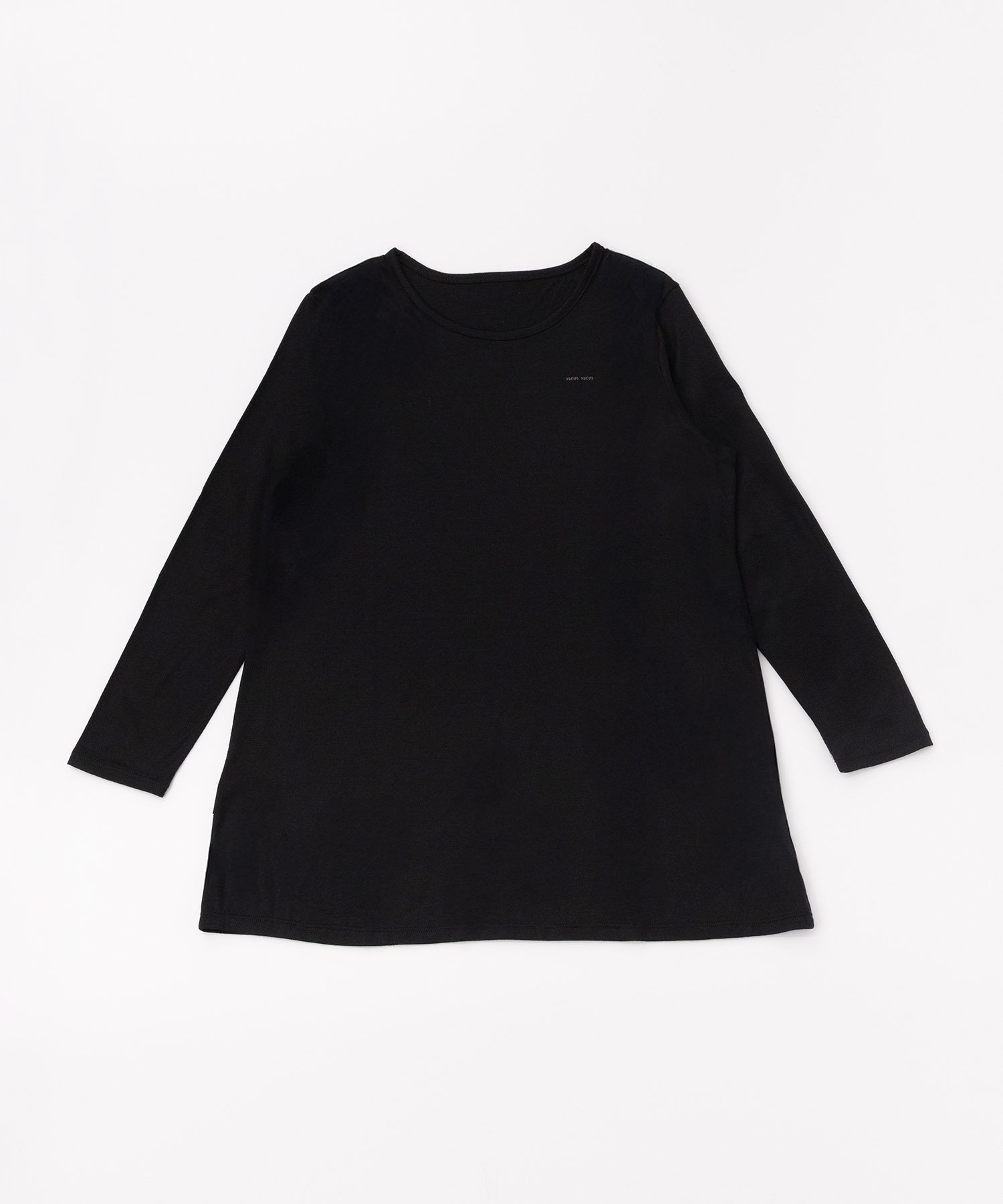 【マドモアゼル ノンノン/Mademoiselle NON NON】のスーパーウォッシャブルウール先染天竺 Aラインチュニック インテリア・キッズ・メンズ・レディースファッション・服の通販 founy(ファニー) 　ファッション　Fashion　レディースファッション　Fashion for Women　トップス・カットソー　Cut & Sew Tops　シルク　Silk, 100% Silk　チュニック　Tunic, Long Top　エレガント 上品　Elegant　別注　Limited Edition, Custom Order　クロ|ID: prp329100004829709 ipo3291000000035153479