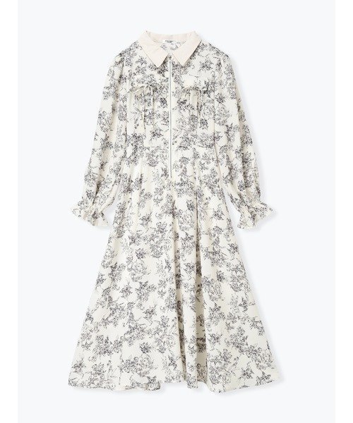 【ルディックパーク/LUDIC PARK】のフロントリボン花柄ワンピース インテリア・キッズ・メンズ・レディースファッション・服の通販 founy(ファニー) ファッション Fashion レディースファッション Fashion for Women ワンピース Dresses スリーブ Sleeve, Long Sleeve / Short Sleeve フラップ Flap, Flap Pocket フロント Front, Front Design ポケット Pocket, Pocket Detail リボン Ribbon, Bow アイボリー|ID: prp329100004829728 ipo3291000000035153567