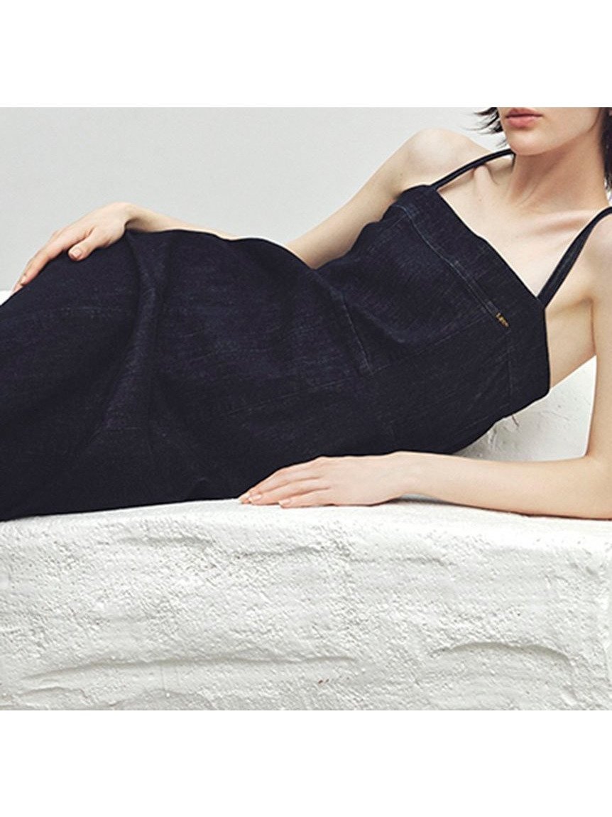 【フレイ アイディー/FRAY I.D】の【Lee× FRAY I.D】ストレートデニムキャミワンピース インテリア・キッズ・メンズ・レディースファッション・服の通販 founy(ファニー) 　ファッション　Fashion　レディースファッション　Fashion for Women　ワンピース　Dresses　キャミソールワンピース　Camisole Dresses　キャミソール　Camisole, Spaghetti Strap Top　切替　Switching, Contrast Panel　ジャケット　Jacket, Outerwear　ストレッチ　Stretch, Stretchy Fabric　ストレート　Straight, Straight Cut　スペシャル　Special, Limited Edition　スマート　Smart, Elegant　セットアップ　Set-Up, Coordinated Outfit　デニム　Denim, Jeans Material　フィット　Fit, Slim Fit　フロント　Front, Front Design　ベーシック　Basic, Essential　ラップ　Wrap, Wrap Design　エレガント 上品　Elegant　IND[088]|ID: prp329100004829753 ipo3291000000035153994