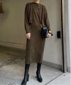 【エルビーシー/LBC】の【2点セット】透かし編みカーデセットニットワンピ オリブグリン|ID: prp329100004829761 ipo3291000000035154046