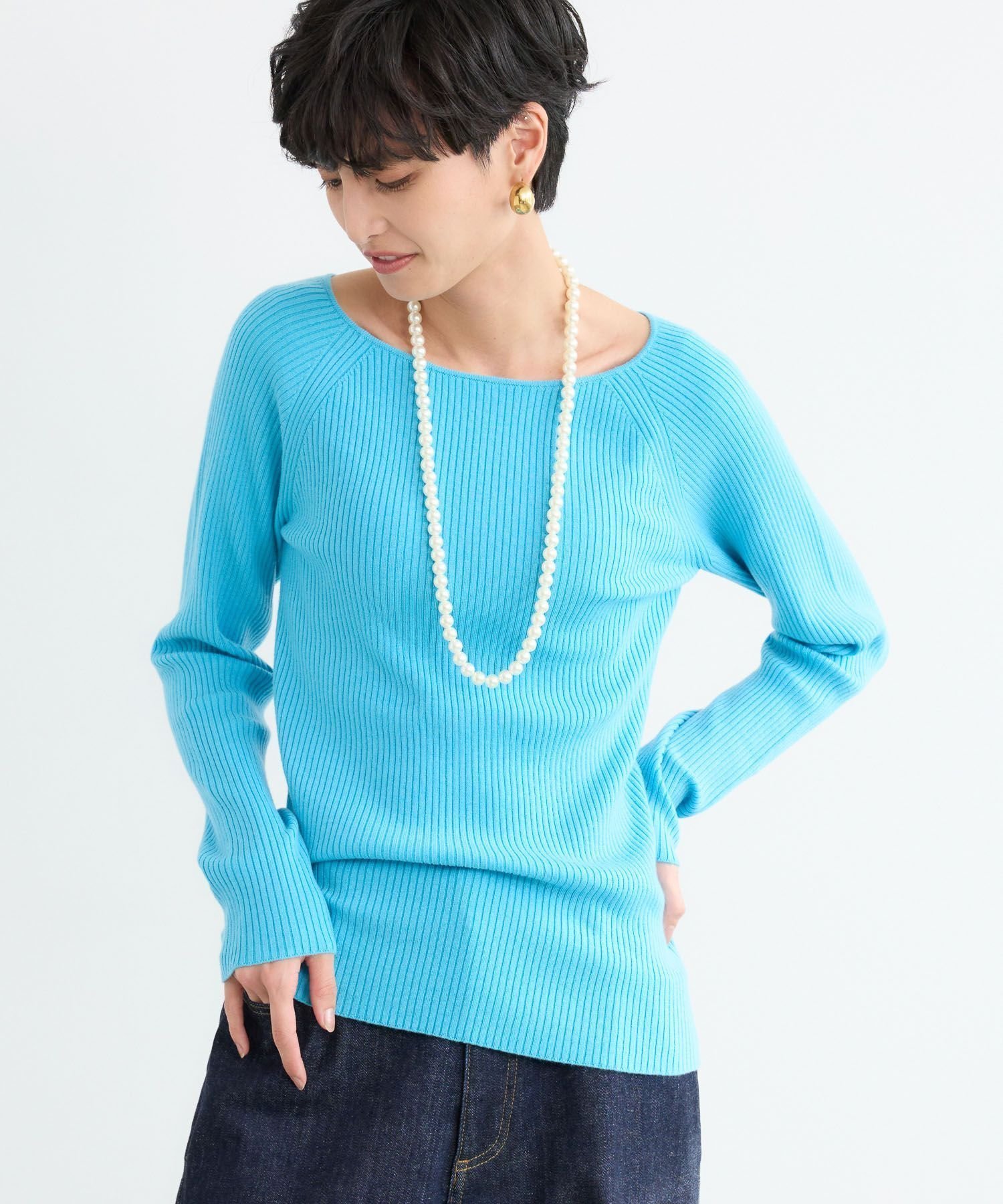 【バンヤードストーム/BARNYARDSTORM】のリブボートネックニット インテリア・キッズ・メンズ・レディースファッション・服の通販 founy(ファニー) ファッション Fashion レディースファッション Fashion for Women トップス・カットソー Cut & Sew Tops ニット Knit Tops & Sweaters シンプル Simple, Minimal デコルテ Décolleté, Neckline フィット Fit, Slim Fit リブニット Rib Knit, Ribbed Knit ワイド Wide, Wide Fit エレガント 上品 Elegant 今季 This Season, Current Season ビジネス 仕事 通勤 Business / Work / Commuting ライトブルー81|ID: prp329100004829793 ipo3291000000035154468