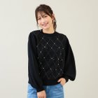 【ローズティアラ/Rose Tiara】のアーガイルリボンニット 人気、トレンドファッション・服の通販 founy(ファニー) ファッション Fashion レディースファッション Fashion for Women トップス・カットソー Cut & Sew Tops ニット Knit Tops & Sweaters ジャカード/ジャガード Jacquard, Woven Pattern スタッズ Studs, Metal Accents パール Pearl, Pearl Accent リボン Ribbon, Bow thumbnail ブラック|ID: prp329100004829800 ipo3291000000035154515