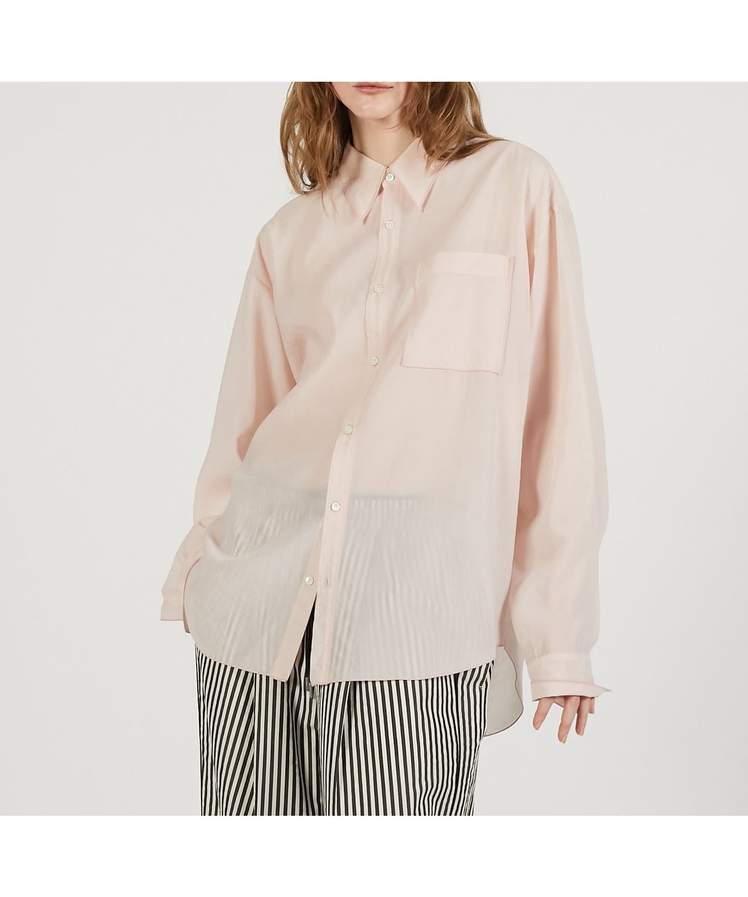 【プランク プロジェクト/PRANK PROJECT】のコントラストトリムシアーシャツ / Contrast Trim Sheer Shirt インテリア・キッズ・メンズ・レディースファッション・服の通販 founy(ファニー) ファッション Fashion レディースファッション Fashion for Women トップス・カットソー Cut & Sew Tops シャツ・ブラウス・オフィスカジュアル Elegant Blouses & Button-Ups アクセサリー Fashion Accessories キュプラ Cupro, Eco Fabric シアー Sheer, See-Through シンプル Simple, Minimal PNK|ID: prp329100004829925 ipo3291000000035155772