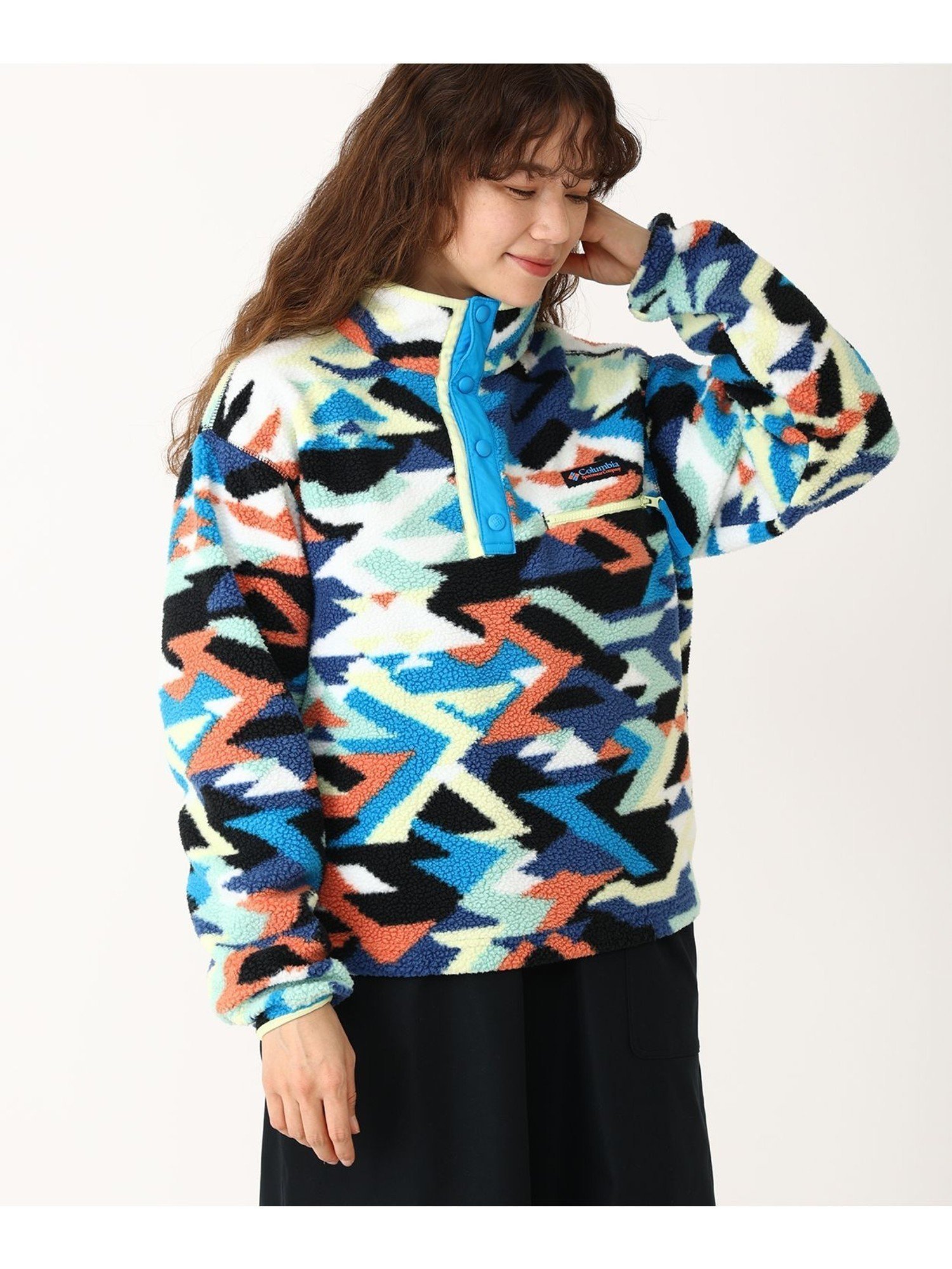 【コロンビア/Columbia】のColumbia/ ウィメンズヘルベチアII プリントクロップドハーフスナップフリース /コロンビア インテリア・キッズ・メンズ・レディースファッション・服の通販 founy(ファニー) 　ファッション　Fashion　レディースファッション　Fashion for Women　おすすめ　Recommended / Our Picks　アウトドア　Outdoor Clothing　クラシカル　Classical, Vintage-Inspired　クロップド　Cropped, Short Length　ストレッチ　Stretch, Stretchy Fabric　ドローコード　Drawcord, Drawstring Cord　ハーフ　Half, Half-Length　ブルー[007001]|ID: prp329100004829926 ipo3291000000035155785