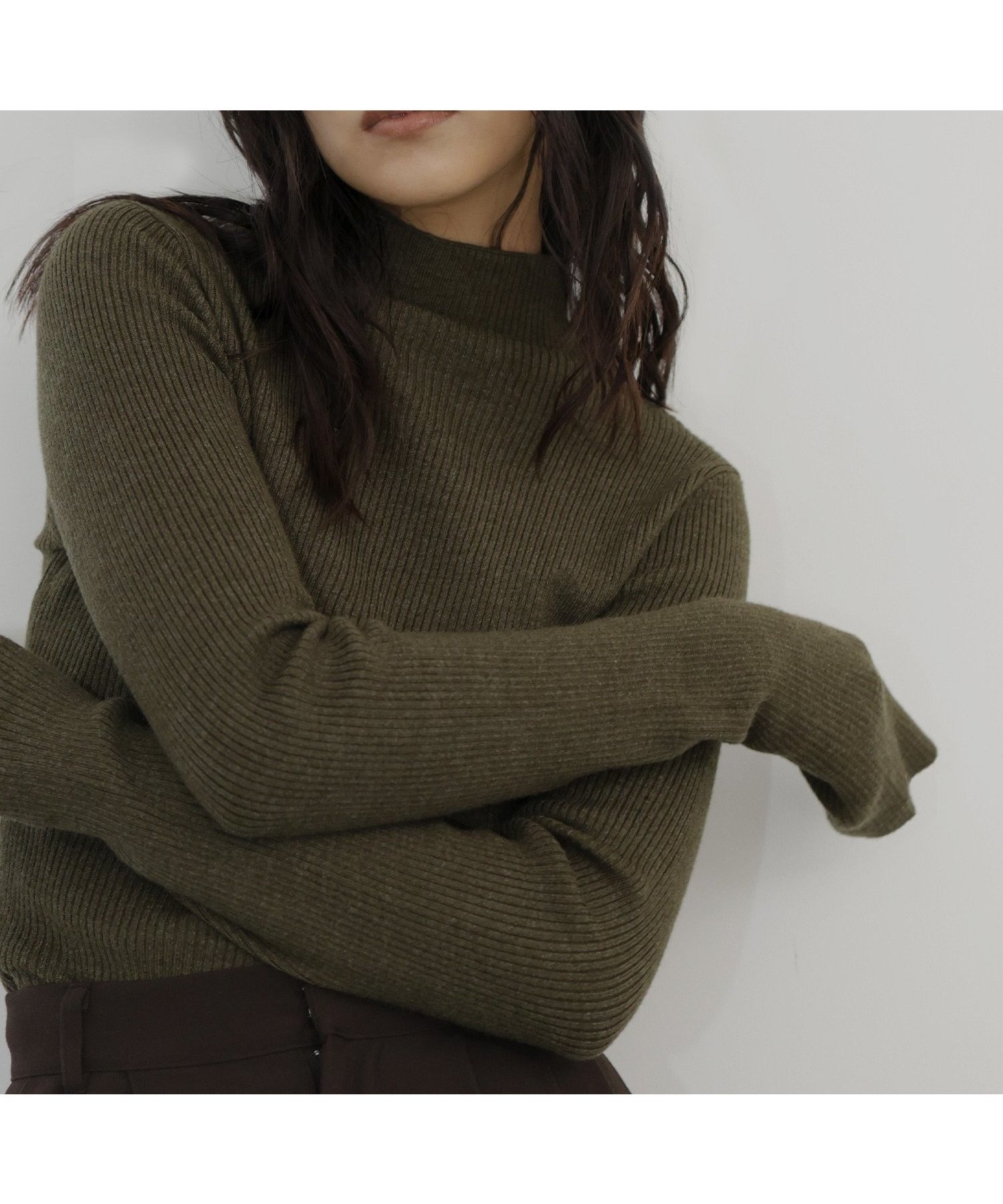 【ヘラム/hellam】のフィンガーホールタートルネックリブニット インテリア・キッズ・メンズ・レディースファッション・服の通販 founy(ファニー) 　ファッション　Fashion　レディースファッション　Fashion for Women　トップス・カットソー　Cut & Sew Tops　ニット　Knit Tops & Sweaters　タートルネック・ハイネックトップス　Turtlenecks & High-Neck Tops　リブニット　Rib Knit, Ribbed Knit　定番　Standard, Basic Item　A/W・秋冬　Autumn/Winter　カーキ|ID: prp329100004829966 ipo3291000000035156189