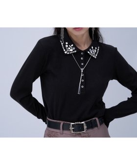 【ハレ/HARE】のビジューポロリブカットソー 人気、トレンドファッション・服の通販 founy(ファニー) ファッション Fashion レディースファッション Fashion for Women トップス・カットソー Cut & Sew Tops カットソー・ベーシックTシャツ Cut-and-Sewn Tops / Stretch Tees & Basics インナー Innerwear ウェーブ Wavy Pattern カーゴパンツ Cargo Pants, Utility Pants カーディガン Cardigan, Knitwear コンパクト Compact, Small Size シフォン Chiffon, Lightweight Fabric ストレート Straight, Straight Cut スラックス Slacks, Dress Pants タイトスカート Pencil Skirt, Tight Skirt チュール Tulip, Tulip Motif ツイード Twill, Twill Weave デニム Denim, Jeans Material ビジュー Bijou, Jewel-like Accent フェミニン Feminine, Girly エレガント 上品 Elegant |ID:prp329100004830004