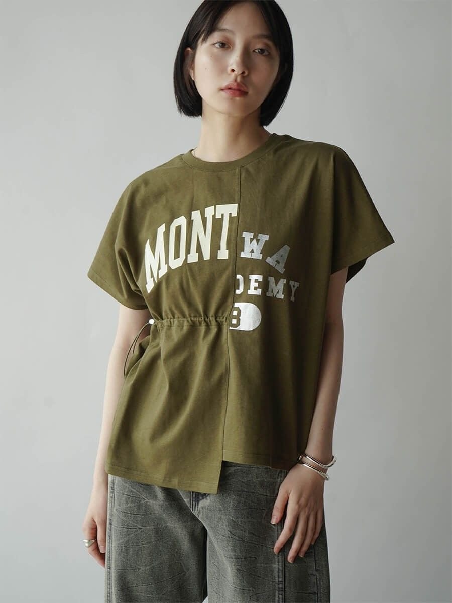 【ラシュッド/LASUD】のアシメヘムドロストロゴTシャツ 人気、トレンドファッション・服の通販 founy(ファニー) ファッション Fashion レディースファッション Fashion for Women トップス・カットソー Cut & Sew Tops シャツ・ブラウス・オフィスカジュアル Elegant Blouses & Button-Ups ロングTシャツ・Tシャツ Longline T-Shirts & Tees フロント Front, Front Design other-1|ID: prp329100004830028 ipo3291000000035156494