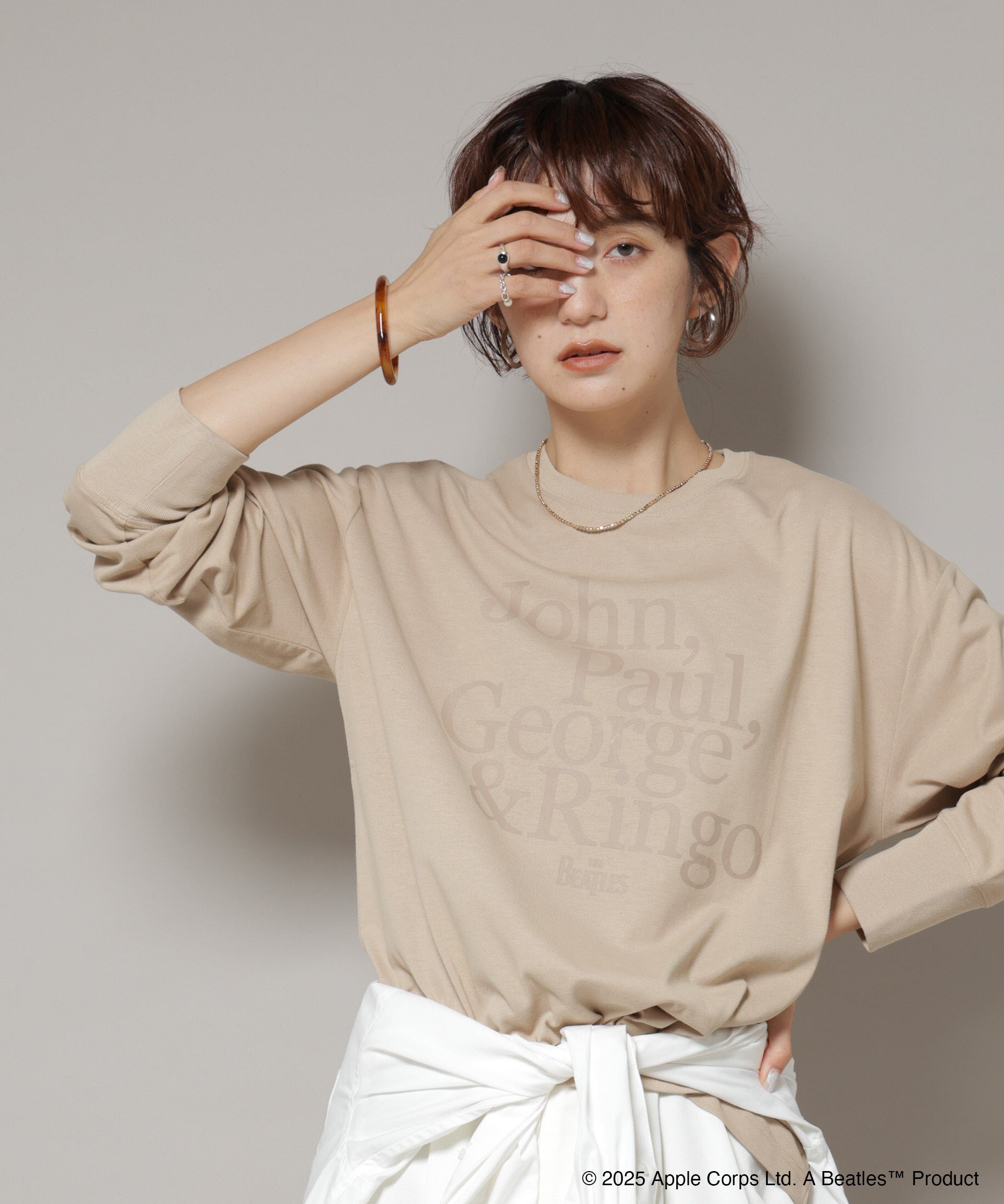 【ナノ ユニバース/nano universe】のGOOD ROCK SPEED×Anti Soaked 汗染み防止 BEATLES ロンT インテリア・キッズ・メンズ・レディースファッション・服の通販 founy(ファニー) 　ファッション　Fashion　レディースファッション　Fashion for Women　トップス・カットソー　Cut & Sew Tops　ロングTシャツ・Tシャツ　Longline T-Shirts & Tees　ヴィンテージ　Vintage Style　キャラクター　Character, Licensed Characters　グラフィック　Graphic, Graphic Design　吸水　Absorbent, Quick-Dry　定番　Standard, Basic Item　人気　Popular, Best Seller　プリント　Print, Printed Pattern　別注　Limited Edition, Custom Order　2025年　2025　2025-2026秋冬・A/W　Autumn/Winter 2025–26 AW25–26　ベージュ|ID: prp329100004830037 ipo3291000000035156611