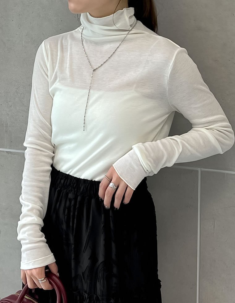 【リエディ/Re:EDIT】の無地or配色シアーフライスハイネックトップス インテリア・キッズ・メンズ・レディースファッション・服の通販 founy(ファニー) 　ファッション　Fashion　レディースファッション　Fashion for Women　トップス・カットソー　Cut & Sew Tops　おすすめ　Recommended / Our Picks　インナー　Innerwear　シアー　Sheer, See-Through　シンプル　Simple, Minimal　トレンド　Trend, Trending Now　フィット　Fit, Slim Fit　ベスト　Vest, Waistcoat　ロング　Long, Long-Length　無地　Plain, Solid Color　ホワイト|ID: prp329100004830045 ipo3291000000035156827