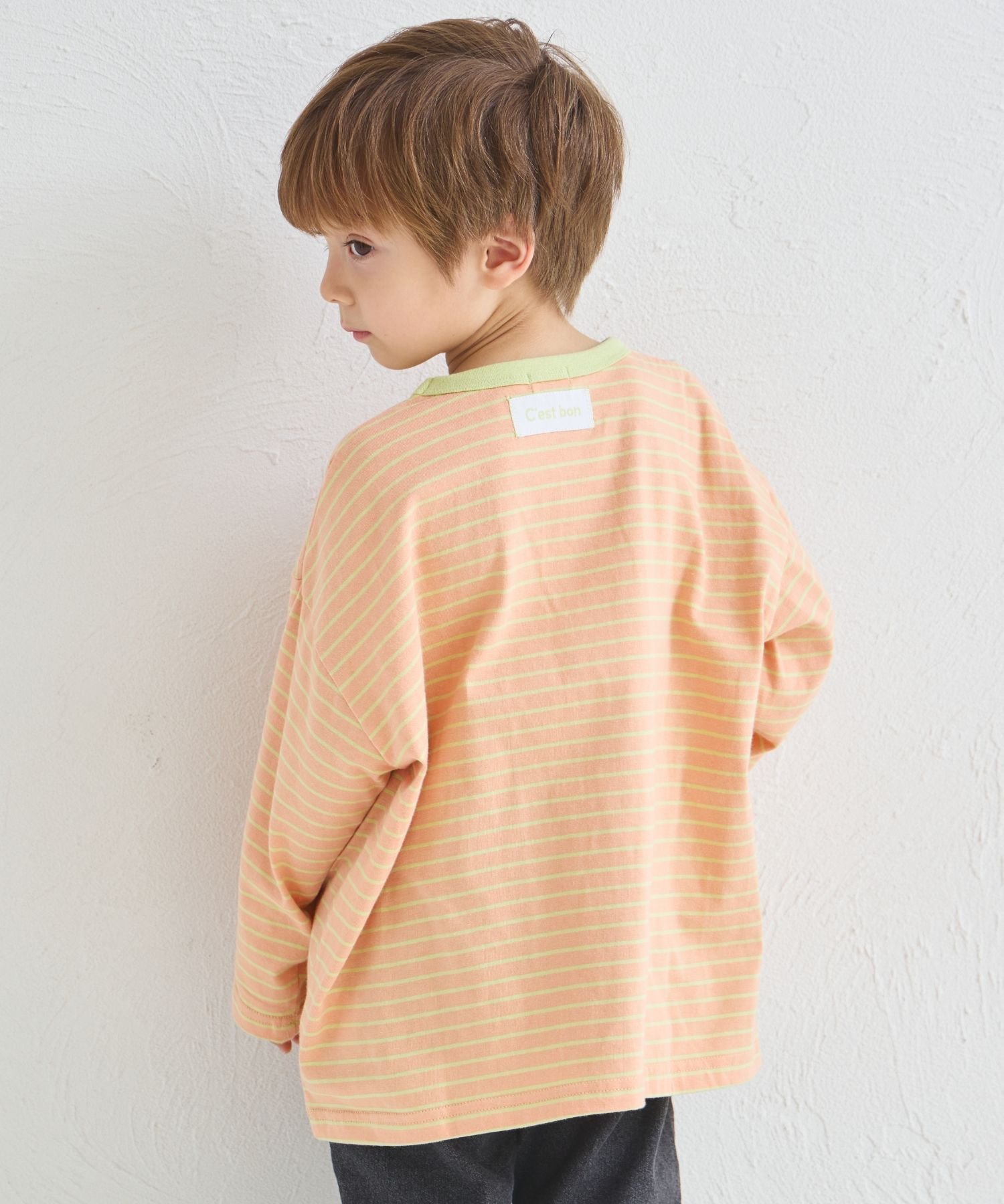 【ペアマノン/pairmanon / KIDS】の【綿100%】ユニセックス ネームタグ付き カラーボーダー ロンT インテリア・キッズ・メンズ・レディースファッション・服の通販 founy(ファニー) ファッション Fashion キッズファッション Fashion for Kids おすすめ Recommended / Our Picks トレンド Trend, Trending Now ボーダー Border, Stripe オレンジボーダー40|ID: prp329100004830156 ipo3291000000035157929