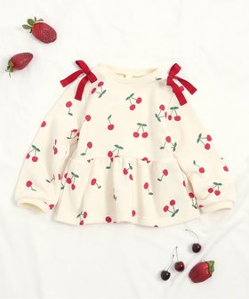 【エフオー オンラインストア/F.O.Online Store / KIDS】のWEB限定 肩リボンペプラムトレーナー 人気、トレンドファッション・服の通販 founy(ファニー) ファッション Fashion キッズファッション Fashion for Kids トレーナー Sweatshirt, Trainer |ID:prp329100004830170