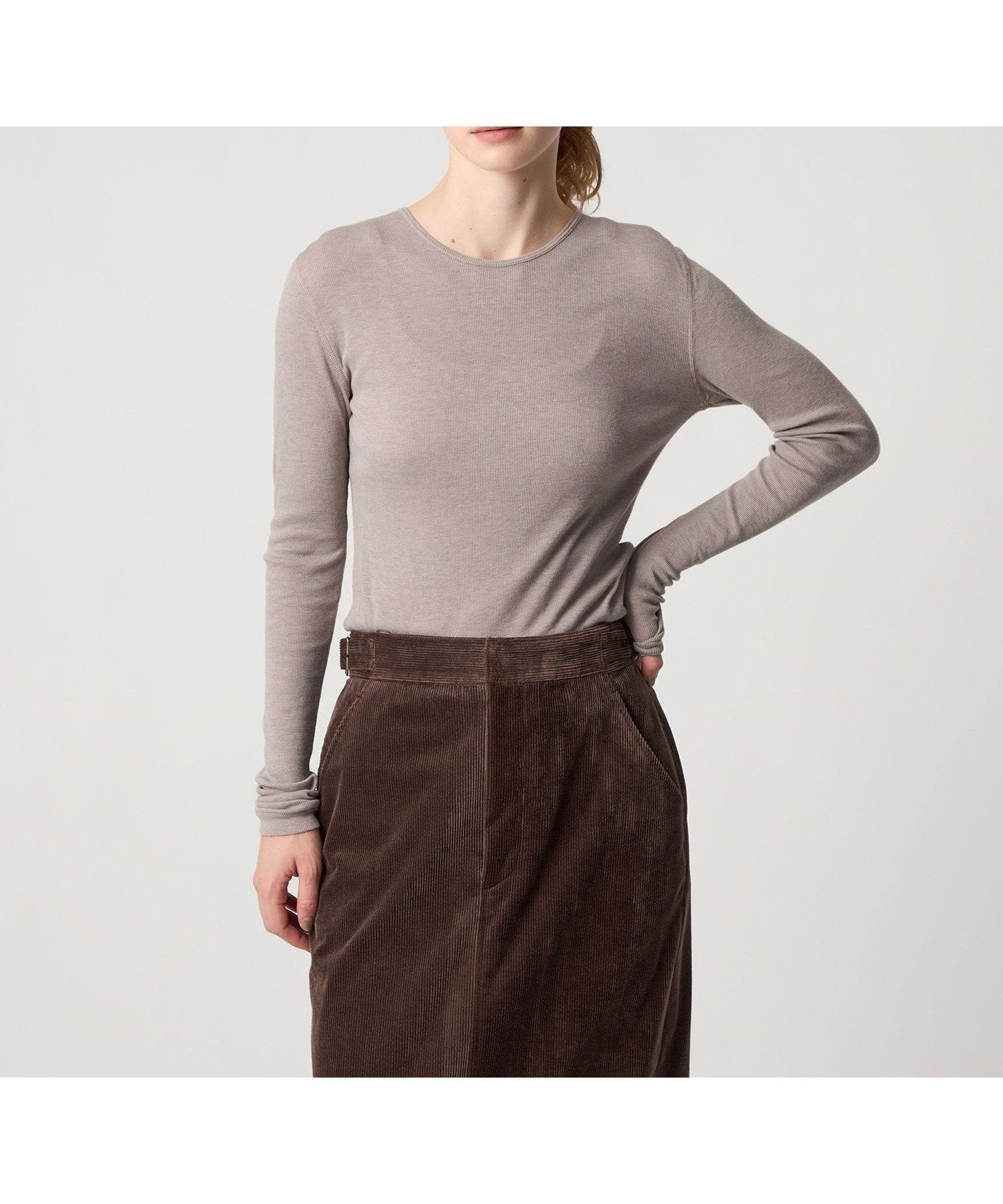 【ビューティ&ユース ユナイテッドアローズ/BEAUTY&YOUTH / UNITED ARROWS】のSteven Alan コットン シルク リブ クルーネック カットソー 人気、トレンドファッション・服の通販 founy(ファニー) 　ファッション　Fashion　レディースファッション　Fashion for Women　トップス・カットソー　Cut & Sew Tops　カットソー・ベーシックTシャツ　Cut-and-Sewn Tops / Stretch Tees & Basics　おすすめ　Recommended / Our Picks　インナー　Innerwear　カットソー　Cut and Sewn Top　シルク　Silk, 100% Silk　タートルネック　Turtleneck, High Neck　フィット　Fit, Slim Fit　定番　Standard, Basic Item　 other-1|ID: prp329100004830171 ipo3291000000035158112