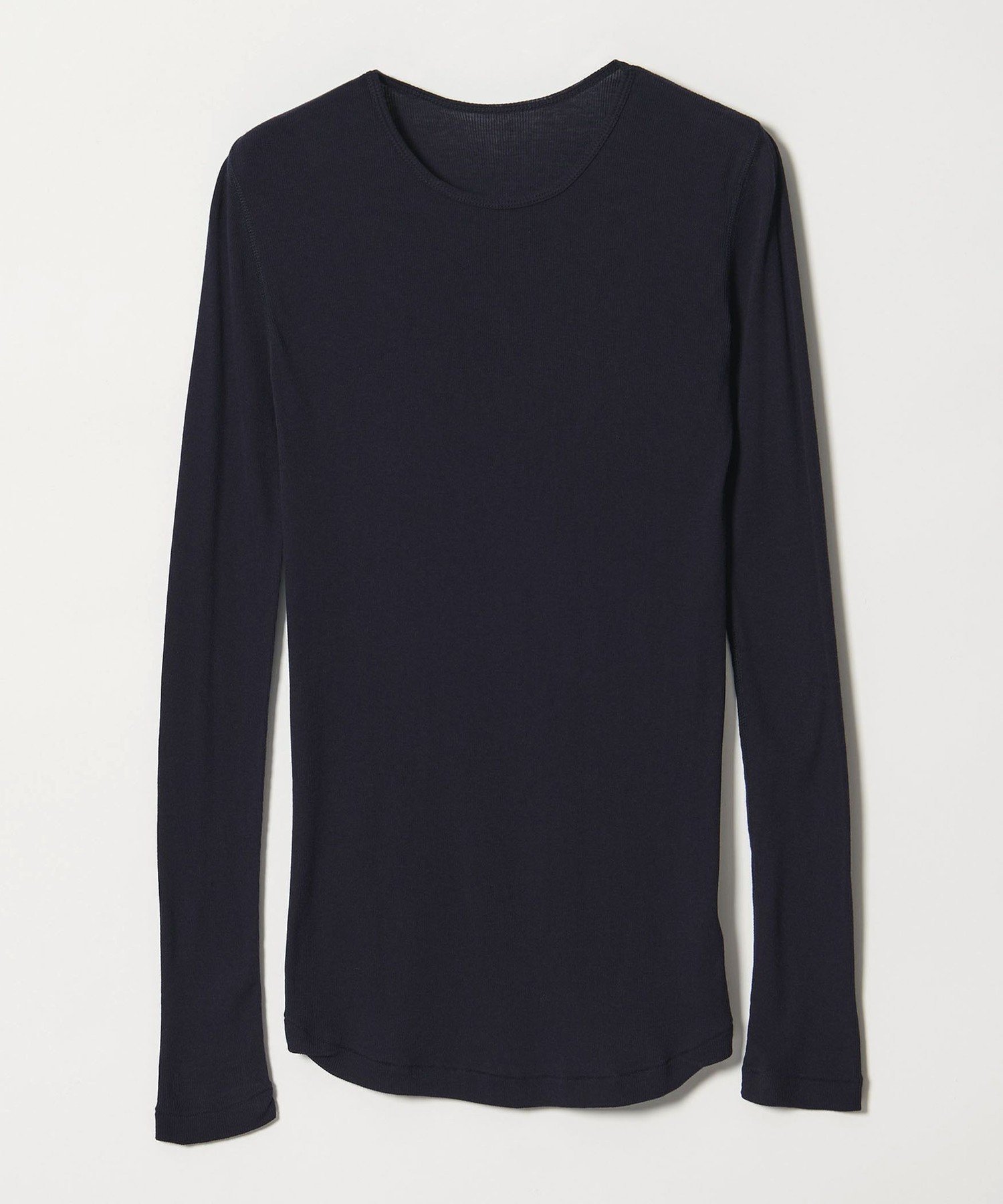 【ビューティ&ユース ユナイテッドアローズ/BEAUTY&YOUTH / UNITED ARROWS】のSteven Alan コットン シルク リブ クルーネック カットソー インテリア・キッズ・メンズ・レディースファッション・服の通販 founy(ファニー) 　ファッション　Fashion　レディースファッション　Fashion for Women　トップス・カットソー　Cut & Sew Tops　カットソー・ベーシックTシャツ　Cut-and-Sewn Tops / Stretch Tees & Basics　おすすめ　Recommended / Our Picks　インナー　Innerwear　カットソー　Cut and Sewn Top　シルク　Silk, 100% Silk　タートルネック　Turtleneck, High Neck　フィット　Fit, Slim Fit　定番　Standard, Basic Item　NAVY|ID: prp329100004830171 ipo3291000000035158117
