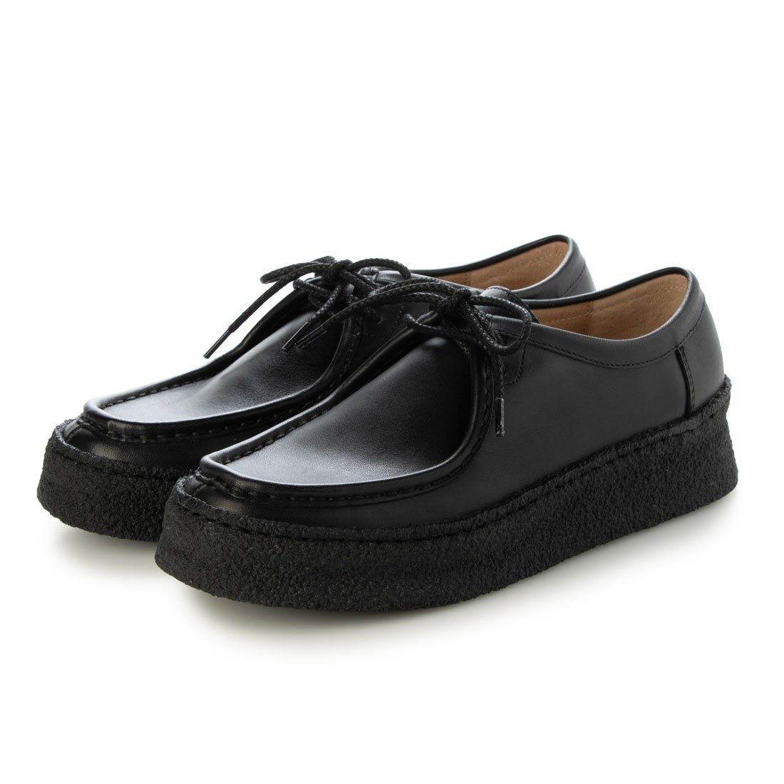 【ラボキゴシ ワークス/RABOKIGOSHI works】の3.5cm厚底クレープ本革チロリアンシューズ インテリア・キッズ・メンズ・レディースファッション・服の通販 founy(ファニー) 　ファッション　Fashion　レディースファッション　Fashion for Women　厚底　Platform Shoes　定番　Standard, Basic Item　軽量　Lightweight, Ultra Light　ブラック|ID: prp329100004830187 ipo3291000000035158298