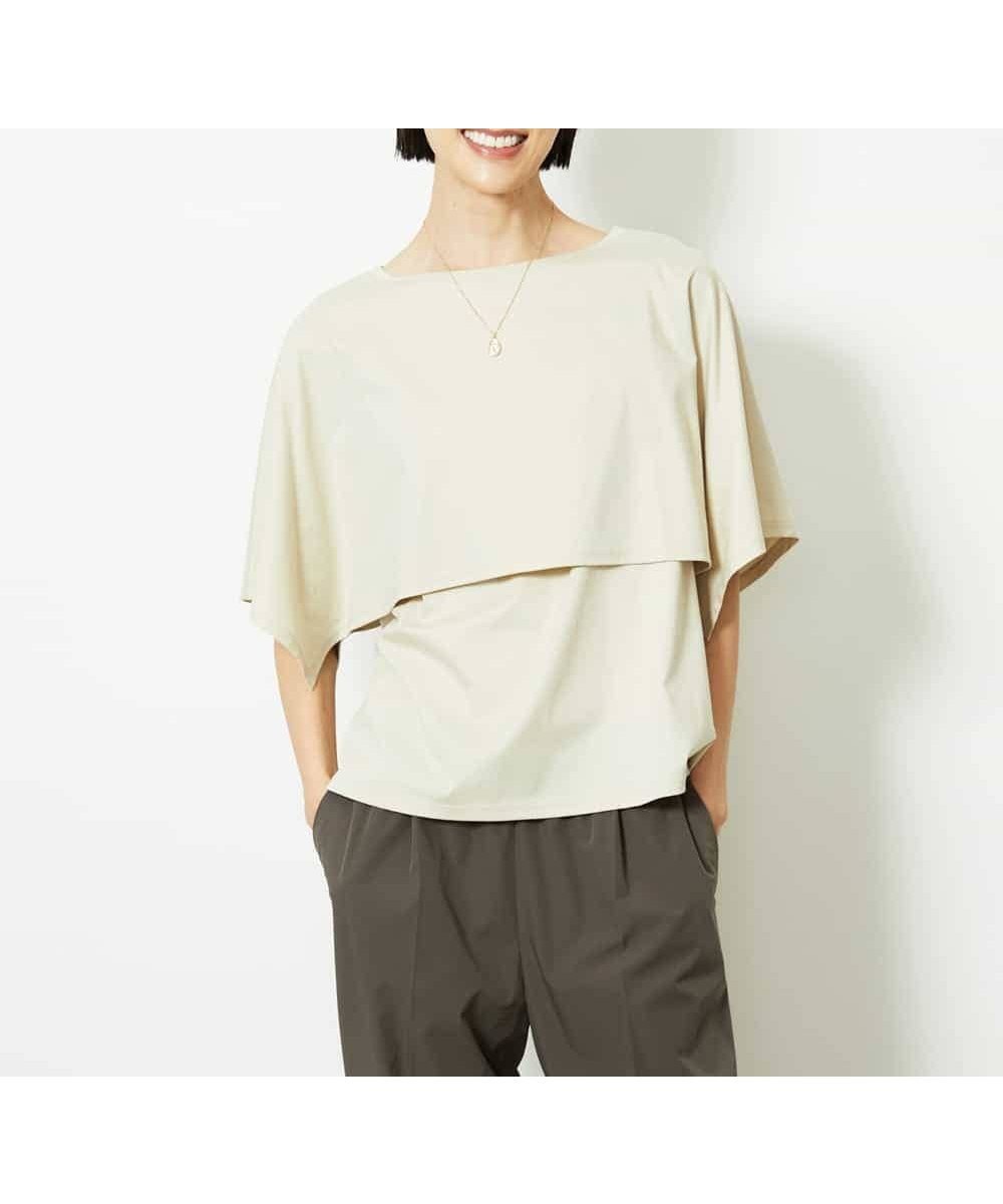 【ミッシェルクラン/MICHEL KLEIN】のケープスリーブカットソー インテリア・キッズ・メンズ・レディースファッション・服の通販 founy(ファニー) 　ファッション　Fashion　レディースファッション　Fashion for Women　トップス・カットソー　Cut & Sew Tops　カットソー・ベーシックTシャツ　Cut-and-Sewn Tops / Stretch Tees & Basics　洗える　Machine Washable　カットソー　Cut and Sewn Top　シルケット　Silket, Silky Cotton　シンプル　Simple, Minimal　スタイリッシュ　Stylish, Fashionable　スリーブ　Sleeve, Long Sleeve / Short Sleeve　タンク　Tank Top, Sleeveless Top　ダウン　Down, Puffer　トレンド　Trend, Trending Now　バランス　Balance, Style Balance　フレア　Flare, Flared　ベーシック　Basic, Essential　メッシュ　Mesh, Net Fabric　リラックス　Relax, Relaxed Fit　再入荷　Restock / Back in Stock　おすすめ　Recommended / Our Picks　夏　Summer　ライトイエロー|ID: prp329100004830201 ipo3291000000035158519