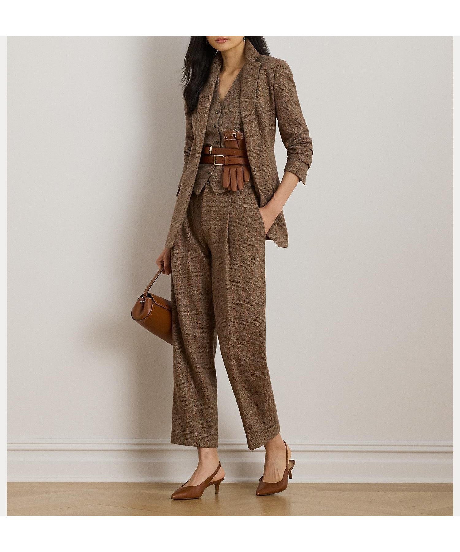 【ラルフローレン/RALPH LAUREN】のグレン チェック プリーテッド クロップド パンツ インテリア・キッズ・メンズ・レディースファッション・服の通販 founy(ファニー) 　ファッション　Fashion　レディースファッション　Fashion for Women　パンツ　Pants & Trousers　くるぶし　Ankle-Length　クロップド　Cropped, Short Length　スタイリッシュ　Stylish, Fashionable　チェック　Check, Plaid, Tartan　テーパード　Tapered, Tapered Pants　テーラード　Tailored, Tailored Fit　ハイライズ　High Rise, High Waist　フロント　Front, Front Design　プリーツ　Pleats, Pleated　ポケット　Pocket, Pocket Detail　ループ　Loop, Loop Knit　999マルチカラー|ID: prp329100004830202 ipo3291000000035158546