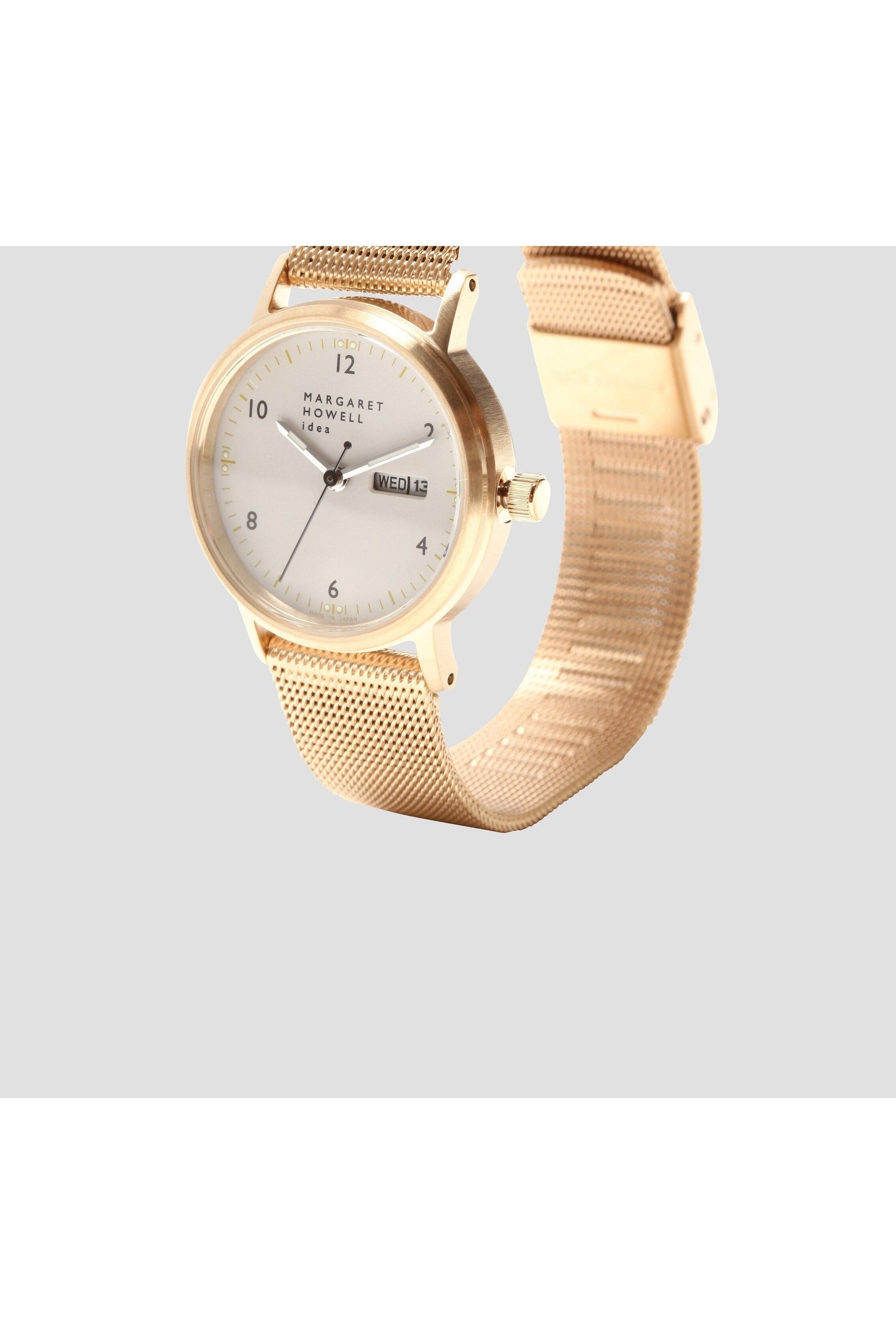 【マーガレットハウエル/MARGARET HOWELL】のSOLAR POWER MESH BAND インテリア・キッズ・メンズ・レディースファッション・服の通販 founy(ファニー) 　ファッション　Fashion　レディースファッション　Fashion for Women　フェイス　Face, Facial Design　メッシュ　Mesh, Net Fabric　ラウンド　Round, Round Neck　時計　Watch, Wristwatch　腕時計　Wristwatch　GOLD|ID: prp329100004830246 ipo3291000000035158905
