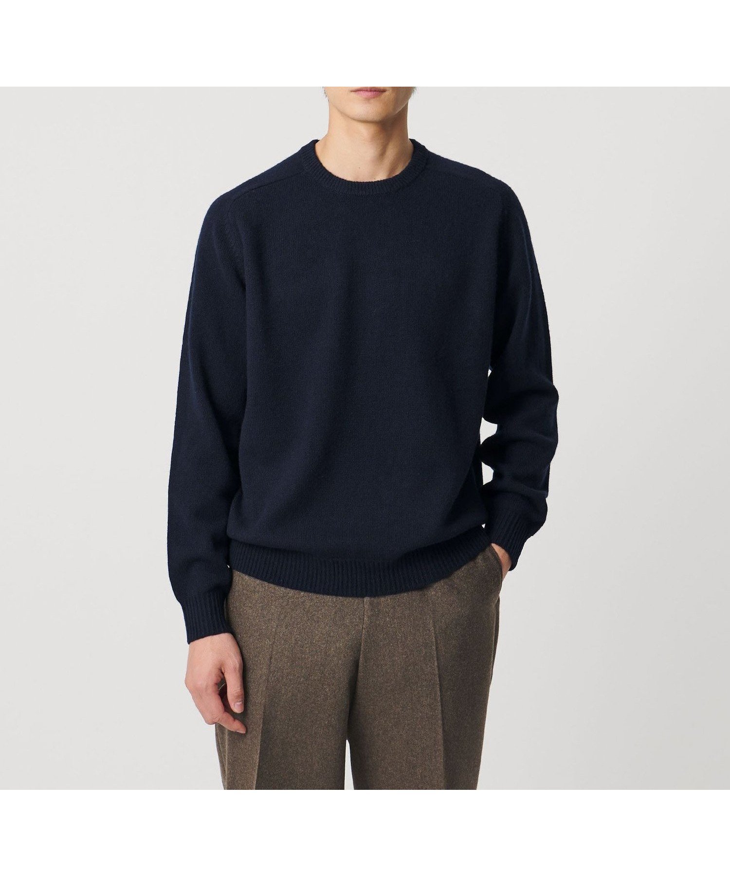 【ユナイテッドアローズ/UNITED ARROWS / MEN】のウール カシミヤ ミドルゲージ クルーネック ニット インテリア・キッズ・メンズ・レディースファッション・服の通販 founy(ファニー) 　ファッション　Fashion　メンズファッション　Fashion for Men　イタリア　Italy　ショルダー　Shoulder, Shoulder Strap　デニム　Denim, Jeans Material　フィット　Fit, Slim Fit　ミドル　Middle Length, Mid Height　ラグジュアリー　Luxury, Elegant　リラックス　Relax, Relaxed Fit　冬　Winter / This Winter　NAVY|ID: prp329100004830250 ipo3291000000035158932
