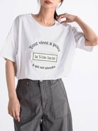 【ラシュッド/LASUD】のツイードロゴ刺繍半袖Tシャツ 人気、トレンドファッション・服の通販 founy(ファニー) ファッション Fashion レディースファッション Fashion for Women トップス・カットソー Cut & Sew Tops シャツ・ブラウス・オフィスカジュアル Elegant Blouses & Button-Ups ロングTシャツ・Tシャツ Longline T-Shirts & Tees コンパクト Compact, Small Size ツイード Twill, Twill Weave デニム Denim, Jeans Material フェミニン Feminine, Girly フレア Flare, Flared フロント Front, Front Design ベーシック Basic, Essential ボトム Bottoms, Lower Wear ルーズ Loose, Oversized 半袖 Short Sleeve, Half Sleeve thumbnail オフホワイト|ID: prp329100004830266 ipo3291000000035159087