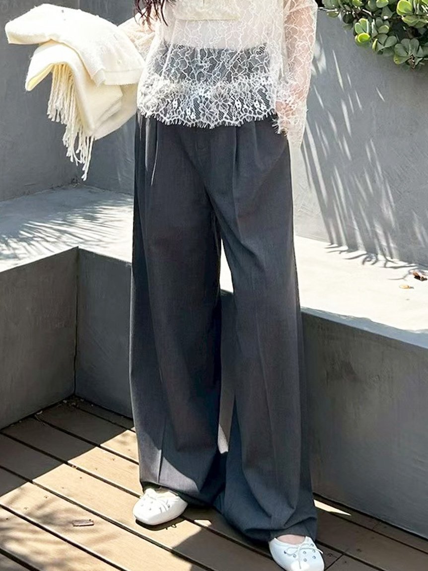 【リリーブラウン/Lily Brown】のベルト付きタックワイドパンツ インテリア・キッズ・メンズ・レディースファッション・服の通販 founy(ファニー) 　ファッション　Fashion　レディースファッション　Fashion for Women　パンツ　Pants & Trousers　ベルト&ウエストマーク　Belts & Waist Accessories　ストレート　Straight, Straight Cut　スマート　Smart, Elegant　センター　Center, Center Line　ループ　Loop, Loop Knit　GRY[006]|ID: prp329100004830284 ipo3291000000035159239