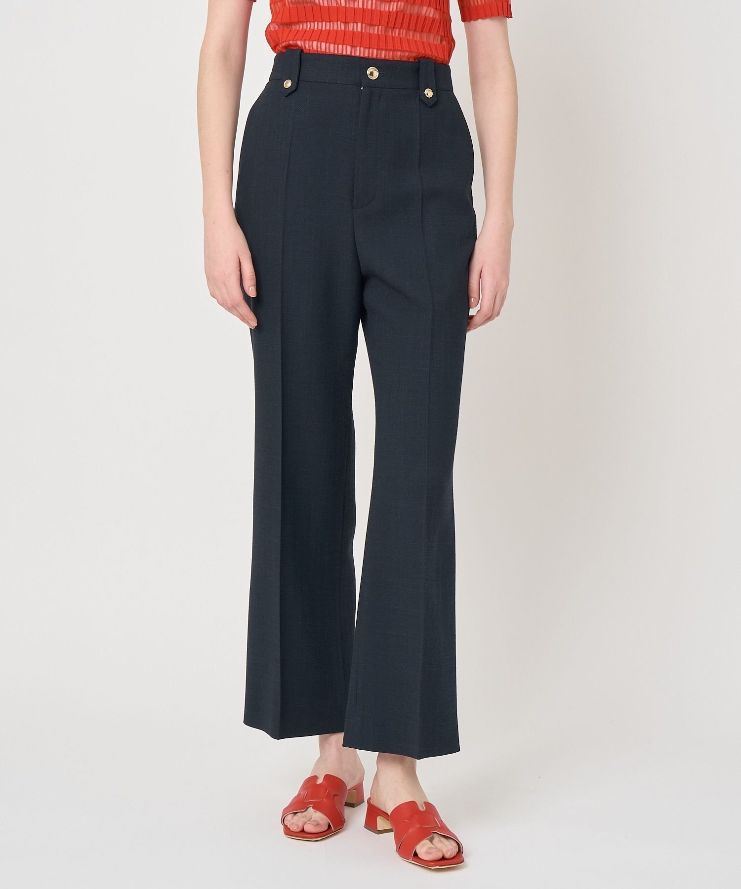 【アナイ/ANAYI】のライトスラブセンタープレスパンツ 人気、トレンドファッション・服の通販 founy(ファニー) 　ファッション　Fashion　レディースファッション　Fashion for Women　パンツ　Pants & Trousers　春　Spring　ストレッチ　Stretch, Stretchy Fabric　スマート　Smart, Elegant　センター　Center, Center Line　ベーシック　Basic, Essential　メタル　Metal, Metal Parts　ループ　Loop, Loop Knit　S/S・春夏　SS, Spring/Summer, Warm Season　再入荷　Restock / Back in Stock　夏　Summer　 other-1|ID: prp329100004830308 ipo3291000000035159589