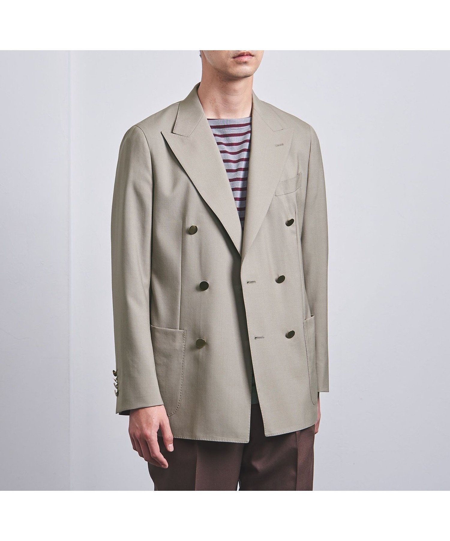 【ユナイテッドアローズ/UNITED ARROWS / MEN】のトロピカル 6B ダブルブレスト ブレザー S-MODEL インテリア・キッズ・メンズ・レディースファッション・服の通販 founy(ファニー) 　ファッション　Fashion　メンズファッション　Fashion for Men　春　Spring　ショルダー　Shoulder, Shoulder Strap　スタンダード　Standard, Basic　スーツ　Suit, Formalwear　ダブル　Double, Double-Breasted　パッチ　Patch, Appliqué　フロント　Front, Front Design　ポケット　Pocket, Pocket Detail　モダン　Modern, Contemporary　S/S・春夏　SS, Spring/Summer, Warm Season　アウトレット　Outlet / Clearance　夏　Summer　エレガント 上品　Elegant　ビジネス 仕事 通勤　Business / Work / Commuting　BEIGE|ID: prp329100004830348 ipo3291000000035160059