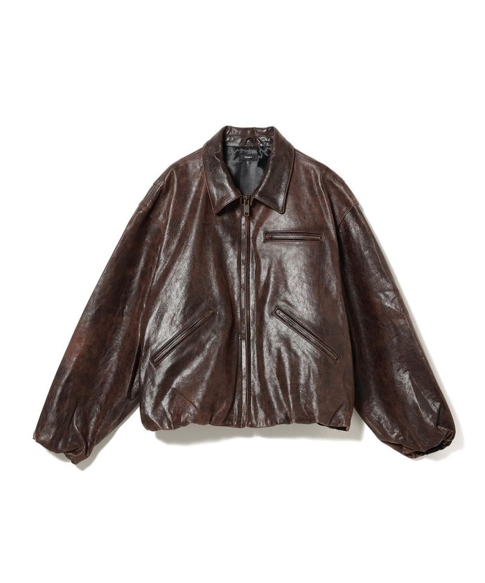 【ビームス/BEAMS / MEN】のワイドショートフィット ゴートレザー ジップブルゾン インテリア・キッズ・メンズ・レディースファッション・服の通販 founy(ファニー) https://founy.com/ ファッション Fashion メンズファッション Fashion for Men ヴィンテージ Vintage Style ショート Short, Short Length トレンド Trend, Trending Now ドローコード Drawcord, Drawstring Cord ブラウジング Blouson Silhouette, Cinched Waist ブルゾン Blouson, Bomber Jacket プリント Print, Printed Pattern ユーズド Used, Vintage-Look ワイド Wide, Wide Fit ワッシャー Washer, Crinkled Finish ワーク Workwear, Utility Style |ID: prp329100004830349 ipo3291000000035160073