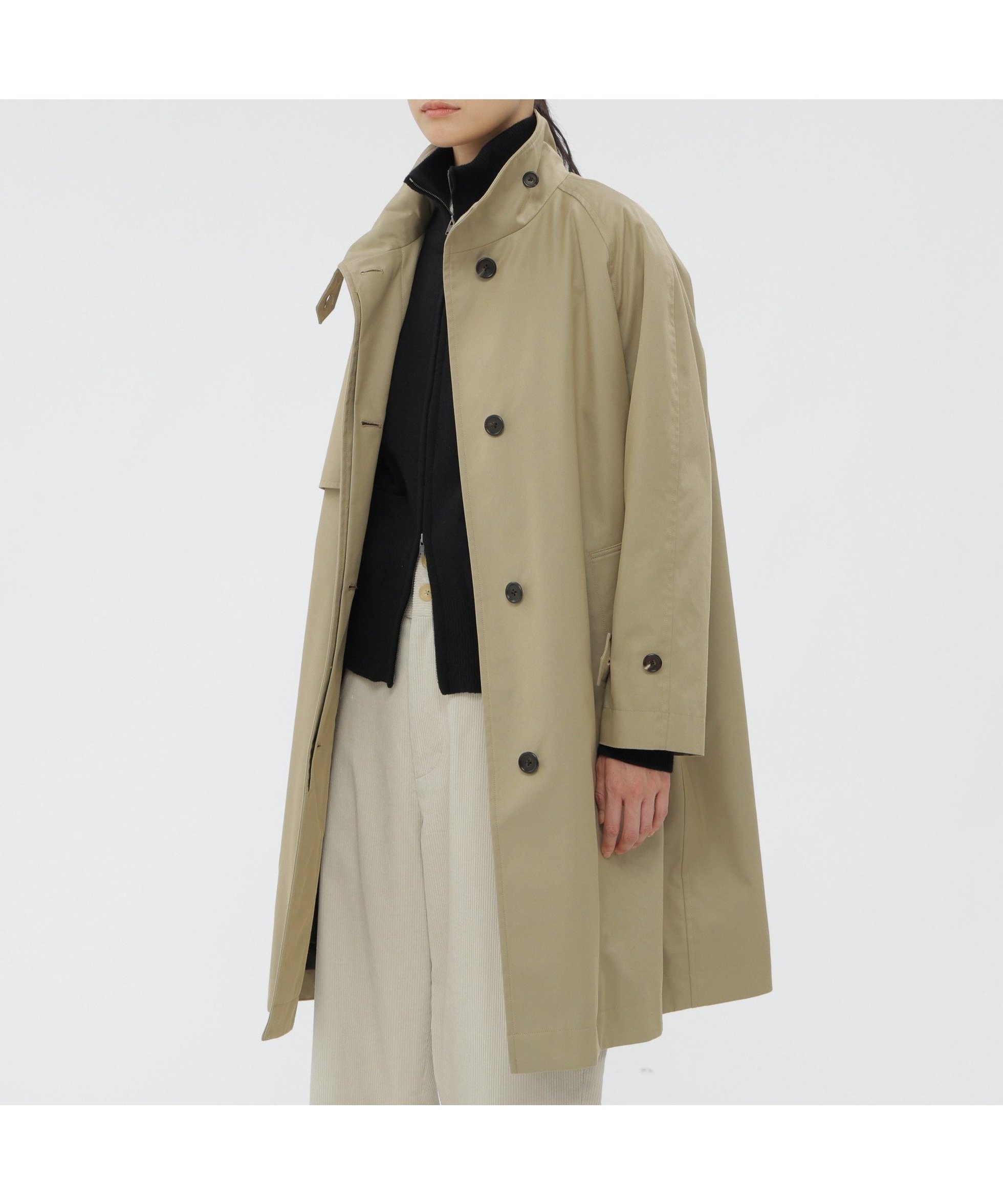 【マーガレットハウエル/MARGARET HOWELL】のCOTTON NYLON GABARDINE COAT インテリア・キッズ・メンズ・レディースファッション・服の通販 founy(ファニー) 　ファッション　Fashion　レディースファッション　Fashion for Women　アウター　Coat / Outerwear Collection　コート・ロングコート・ピーコート　Long Coats, Peacoats & More　スタンド　Stand Collar, Upright Stand　フラップ　Flap, Flap Pocket　ライナー　Liner, Inner Layer　BEIGE|ID: prp329100004830376 ipo3291000000035160361