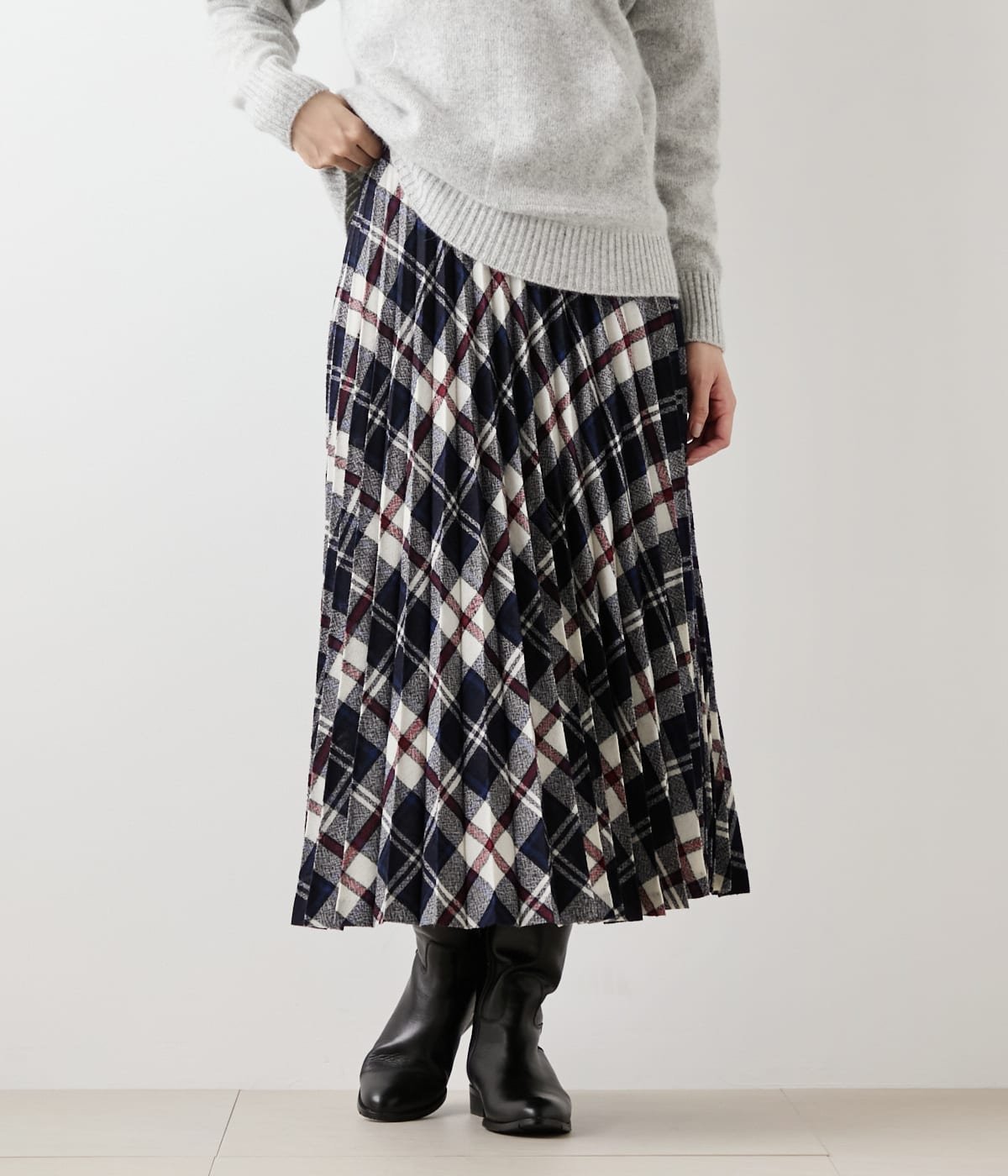 【ニューヨーカー/NEWYORKER】のエターミンニューヨーカータータン プリーツスカート 人気、トレンドファッション・服の通販 founy(ファニー) 　ファッション　Fashion　レディースファッション　Fashion for Women　スカート　Skirts　プリーツスカート / 上品フェミニンスタイル　Pleated Skirts　シンプル　Simple, Minimal　ストール　Stole, Wrap　チェック　Check, Plaid, Tartan　バイアス　Bias, Diagonal Cut　プリーツ　Pleats, Pleated　ポケット　Pocket, Pocket Detail　ロング　Long, Long-Length　A/W・秋冬　Autumn/Winter　 other-1|ID: prp329100004830377 ipo3291000000035160360