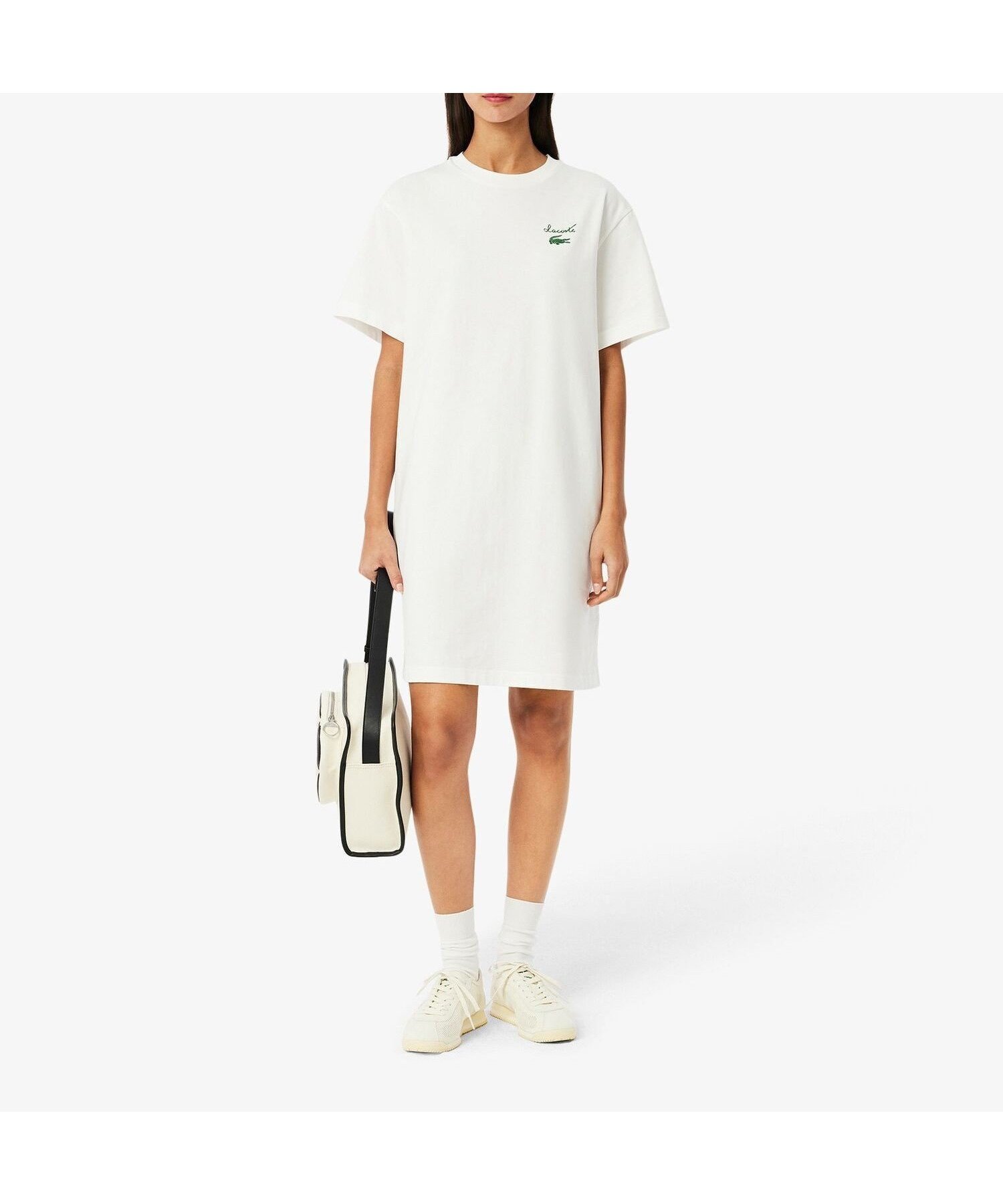 【ラコステ/LACOSTE】のオーバーサイズTシャツドレス / ワンピース インテリア・キッズ・メンズ・レディースファッション・服の通販 founy(ファニー) 　ファッション　Fashion　レディースファッション　Fashion for Women　ワンピース　Dresses　フォーマル・パーティードレス・結婚式用ドレス　Elegant & Casual Dresses　クラシック　Classic, Timeless Style　ドレス　Dress, One-Piece　リラックス　Relax, Relaxed Fit　ホワイト|ID: prp329100004830387 ipo3291000000035160507