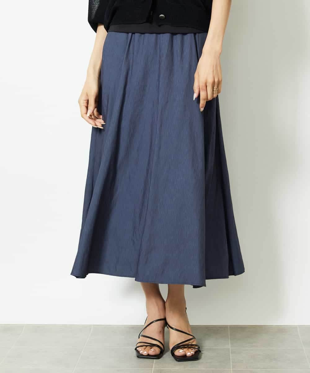 【ミッシェルクラン/MICHEL KLEIN】のシャンブレーデニムフレアスカート 人気、トレンドファッション・服の通販 founy(ファニー) 　ファッション　Fashion　レディースファッション　Fashion for Women　スカート　Skirts　Aライン・フレアスカート　A-Line & Flared Skirts　洗える　Machine Washable　サテン　Satin, Glossy Fabric　シンプル　Simple, Minimal　スタイリッシュ　Stylish, Fashionable　タンブラー　Tumbler, Travel Mug　ダウン　Down, Puffer　ダンガリー　Dungaree, Chambray　トレンド　Trend, Trending Now　バランス　Balance, Style Balance　フレア　Flare, Flared　ベーシック　Basic, Essential　ポケット　Pocket, Pocket Detail　マーメイド　Mermaid, Fishtail Silhouette　再入荷　Restock / Back in Stock　夏　Summer　エレガント 上品　Elegant　 other-1|ID: prp329100004830392 ipo3291000000035160571