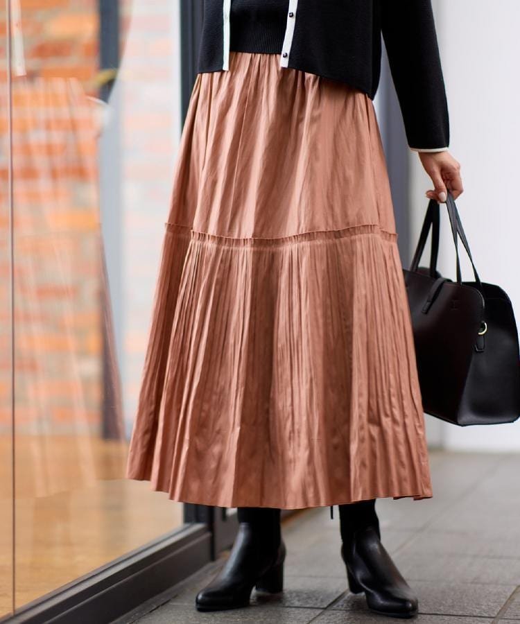 【リフレクト/Reflect】の【腰周りすっきり◎】プリーツギャザースカート インテリア・キッズ・メンズ・レディースファッション・服の通販 founy(ファニー) 　ファッション　Fashion　レディースファッション　Fashion for Women　スカート　Skirts　エアリー　Airy Texture　ギャザー　Gathered, Ruffled　スマート　Smart, Elegant　タンブラー　Tumbler, Travel Mug　プリーツ　Pleats, Pleated　ポケット　Pocket, Pocket Detail　切替　Switching, Contrast Panel　オレンジ|ID: prp329100004830397 ipo3291000000035160626