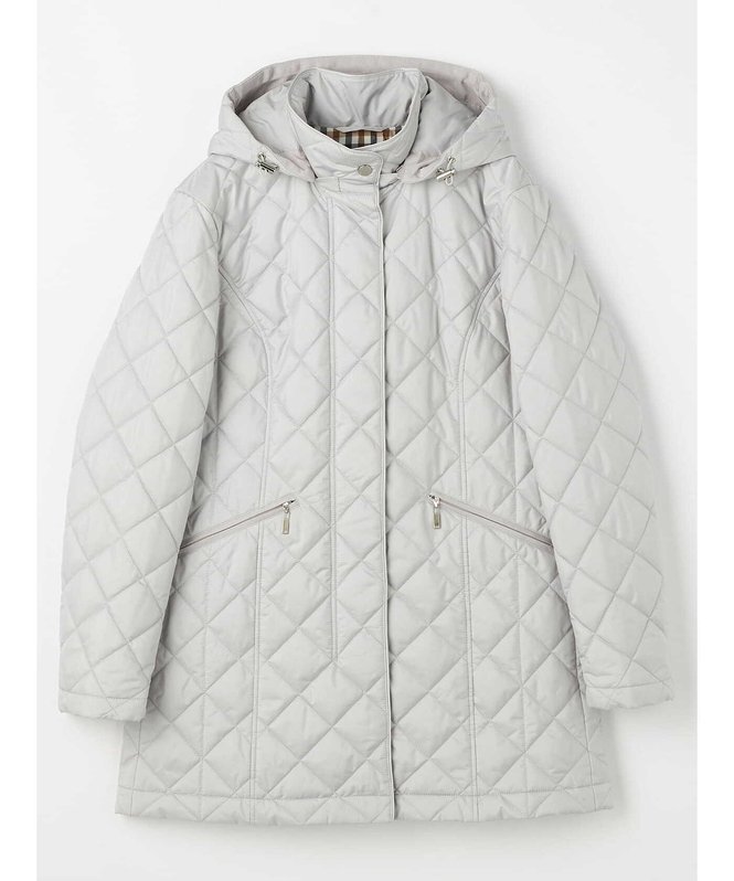 【アクアスキュータム/Aquascutum】のキルティングロングコート インテリア・キッズ・メンズ・レディースファッション・服の通販 founy(ファニー) 　ファッション　Fashion　レディースファッション　Fashion for Women　アウター　Coat / Outerwear Collection　コート・ロングコート・ピーコート　Long Coats, Peacoats & More　キルティング　Quilted, Quilting　コンパクト　Compact, Small Size　サテン　Satin, Glossy Fabric　シルク　Silk, 100% Silk　スタンド　Stand Collar, Upright Stand　チェック　Check, Plaid, Tartan　トリミング　Trimming, Decorative Edge　定番　Standard, Basic Item　ワイド　Wide, Wide Fit　おすすめ　Recommended / Our Picks　グレー|ID: prp329100004830411 ipo3291000000035160884