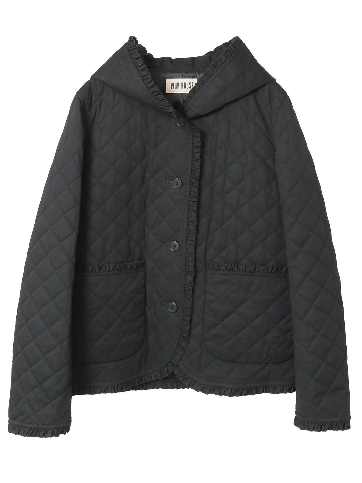 【ピンクハウス/PINK HOUSE】のフード付きキルティングジャケット インテリア・キッズ・メンズ・レディースファッション・服の通販 founy(ファニー) 　ファッション　Fashion　レディースファッション　Fashion for Women　アウター　Coat / Outerwear Collection　レディースジャケット・軽アウター　Jackets　キルティング　Quilted, Quilting　ジャケット　Jacket, Outerwear　フリル　Frill, Ruffle　春　Spring　クロ|ID: prp329100004830412 ipo3291000000035160909