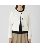【ブルーレーベル クレストブリッジ/BLUE LABEL CRESTBRIDGE】のファインダブルビーバーノーカラージャケット 人気、トレンドファッション・服の通販 founy(ファニー) ファッション Fashion レディースファッション Fashion for Women アウター Coat / Outerwear Collection レディースジャケット・軽アウター Jackets ノーカラージャケット / シンプル上品コーデ Collarless Jackets インナー Innerwear オケージョン Occasion Wear ショート Short, Short Length ジャケット Jacket, Outerwear ボトム Bottoms, Lower Wear thumbnail ホワイト|ID: prp329100004830414 ipo3291000000035160925