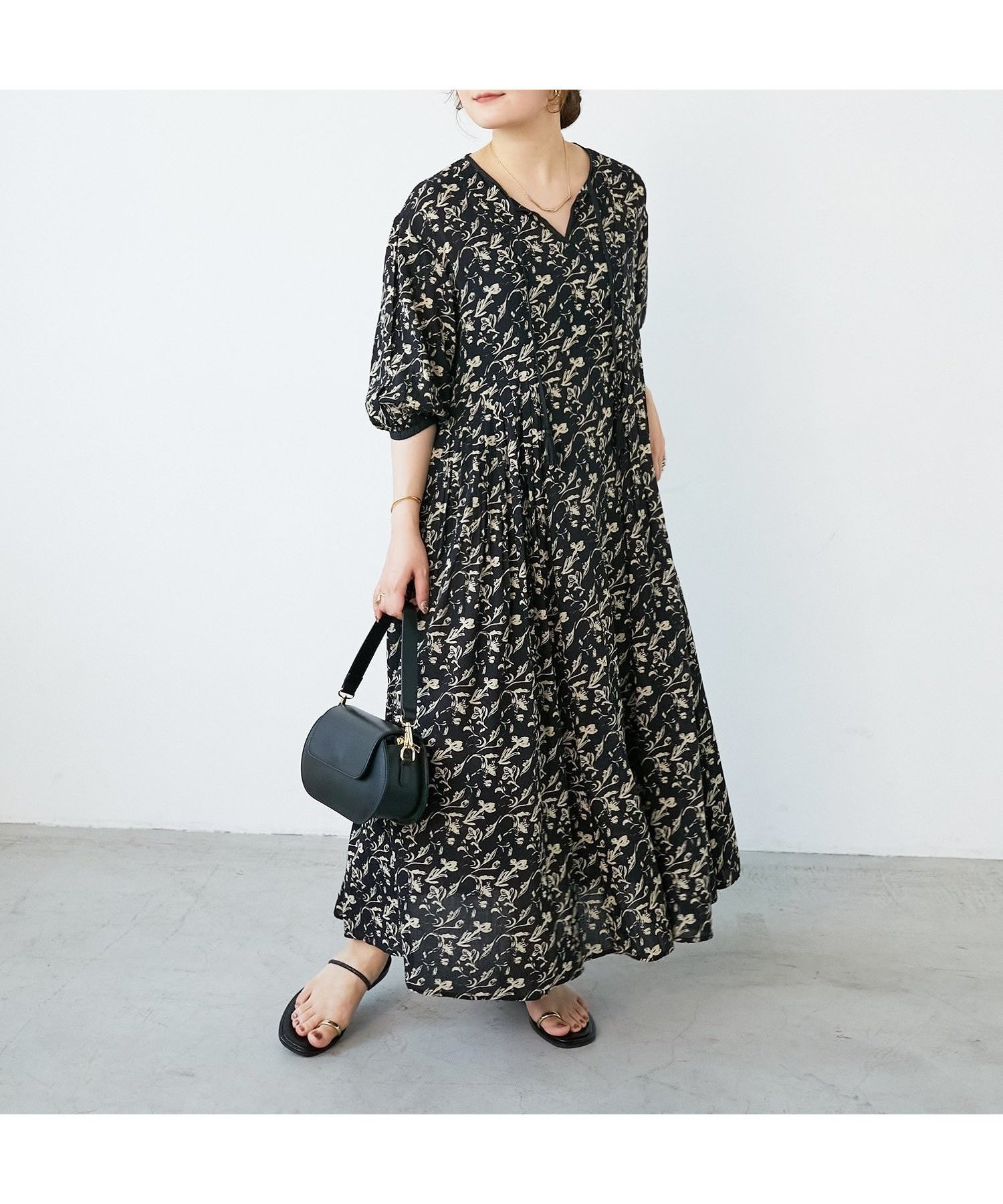 【ルクールブラン/le.coeur blanc】のフラワーモチーフスキッパーワンピース 人気、トレンドファッション・服の通販 founy(ファニー) 　ファッション　Fashion　レディースファッション　Fashion for Women　ワンピース　Dresses　おすすめ　Recommended / Our Picks　インド　Indian Textile　フラワー　Flower, Floral　プリント　Print, Printed Pattern　モチーフ　Motif, Design Theme　 other-1|ID: prp329100004830419 ipo3291000000035160995