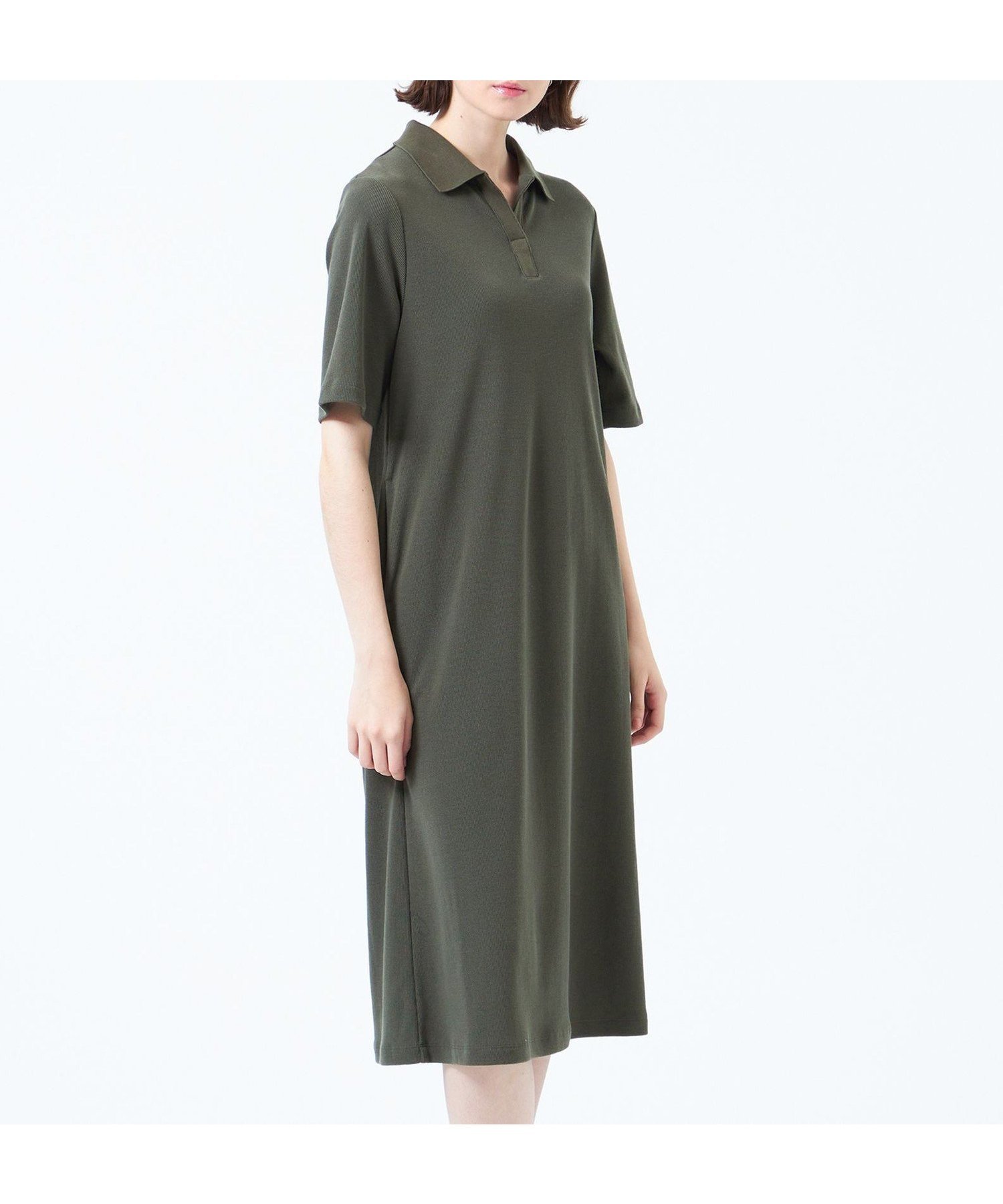 【マッキントッシュ フィロソフィー/MACKINTOSH PHILOSOPHY】のジャージーポロワンピース インテリア・キッズ・メンズ・レディースファッション・服の通販 founy(ファニー) 　ファッション　Fashion　レディースファッション　Fashion for Women　ワンピース　Dresses　おすすめ　Recommended / Our Picks　カットソー　Cut and Sewn Top　ストレート　Straight, Straight Cut　フロント　Front, Front Design　夏　Summer　春　Spring　秋　Autumn　カーキ|ID: prp329100004830427 ipo3291000000035161151