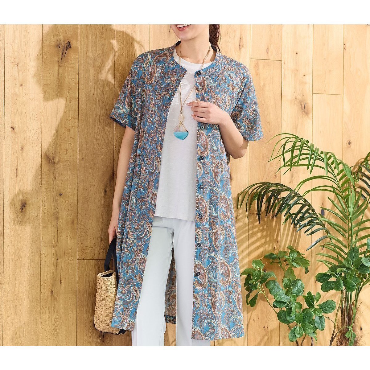 【ロブジェ/LOBJIE】の【洗える・綿100%】ペイズリー柄チュニックワンピース 人気、トレンドファッション・服の通販 founy(ファニー) 　ファッション　Fashion　レディースファッション　Fashion for Women　ワンピース　Dresses　チュニック　Tunic Tops & Dresses　洗える　Machine Washable　サマー　Summer, Summer Style　サンダル　Sandals, Summer Shoes　タンク　Tank Top, Sleeveless Top　チュニック　Tunic, Long Top　トレンド　Trend, Trending Now　ペイズリー　Paisley, Ethnic Pattern　ポケット　Pocket, Pocket Detail　半袖　Short Sleeve, Half Sleeve　リゾート　Resort, Vacation Style　レギンス　Leggings, Stretch Pants　ロング　Long, Long-Length　おすすめ　Recommended / Our Picks　夏　Summer　エレガント 上品　Elegant　 other-1|ID: prp329100004830429 ipo3291000000035161161