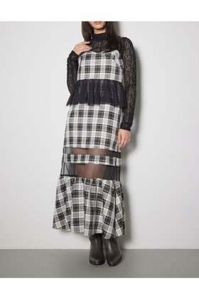 【リエンダ/rienda】のペプラムマーメイドチェックキャミワンピース 人気、トレンドファッション・服の通販 founy(ファニー) ファッション Fashion レディースファッション Fashion for Women ワンピース Dresses キャミソールワンピース Camisole Dresses おすすめ Recommended / Our Picks キャミワンピース Cami Dress, Slip Dress シアー Sheer, See-Through チェック Check, Plaid, Tartan チュール Tulip, Tulip Motif トレンド Trend, Trending Now ペプラム Peplum, Flared Hem レース Lace, Lace Fabric 再入荷 Restock / Back in Stock 切替 Switching, Contrast Panel |ID:prp329100004830440