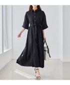 【アンデミュウ/Andemiu】の2WAYタック5分袖シャツワンピース 人気、トレンドファッション・服の通販 founy(ファニー) ファッション Fashion レディースファッション Fashion for Women ワンピース Dresses シャツワンピース / 1枚で着映えコーデ Shirt Dresses リボン Ribbon, Bow ループ Loop, Loop Knit ロング Long, Long-Length 夏 Summer 秋 Autumn thumbnail ブラック|ID: prp329100004830442 ipo3291000000035161398