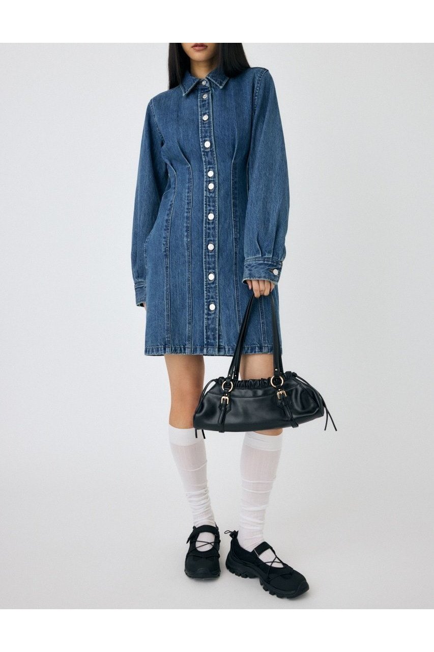 【マウジー/moussy】のWAIST TUCK ミニドレス 人気、トレンドファッション・服の通販 founy(ファニー) 　ファッション　Fashion　レディースファッション　Fashion for Women　ワンピース　Dresses　フォーマル・パーティードレス・結婚式用ドレス　Elegant & Casual Dresses　ウエスタン　Western Style　クラッシュ　Distressed, Crashed Style　ダメージ　Distressed, Destroyed　デニム　Denim, Jeans Material　ドレス　Dress, One-Piece　人気　Popular, Best Seller　再入荷　Restock / Back in Stock　おすすめ　Recommended / Our Picks　 other-1|ID: prp329100004830444 ipo3291000000035161558