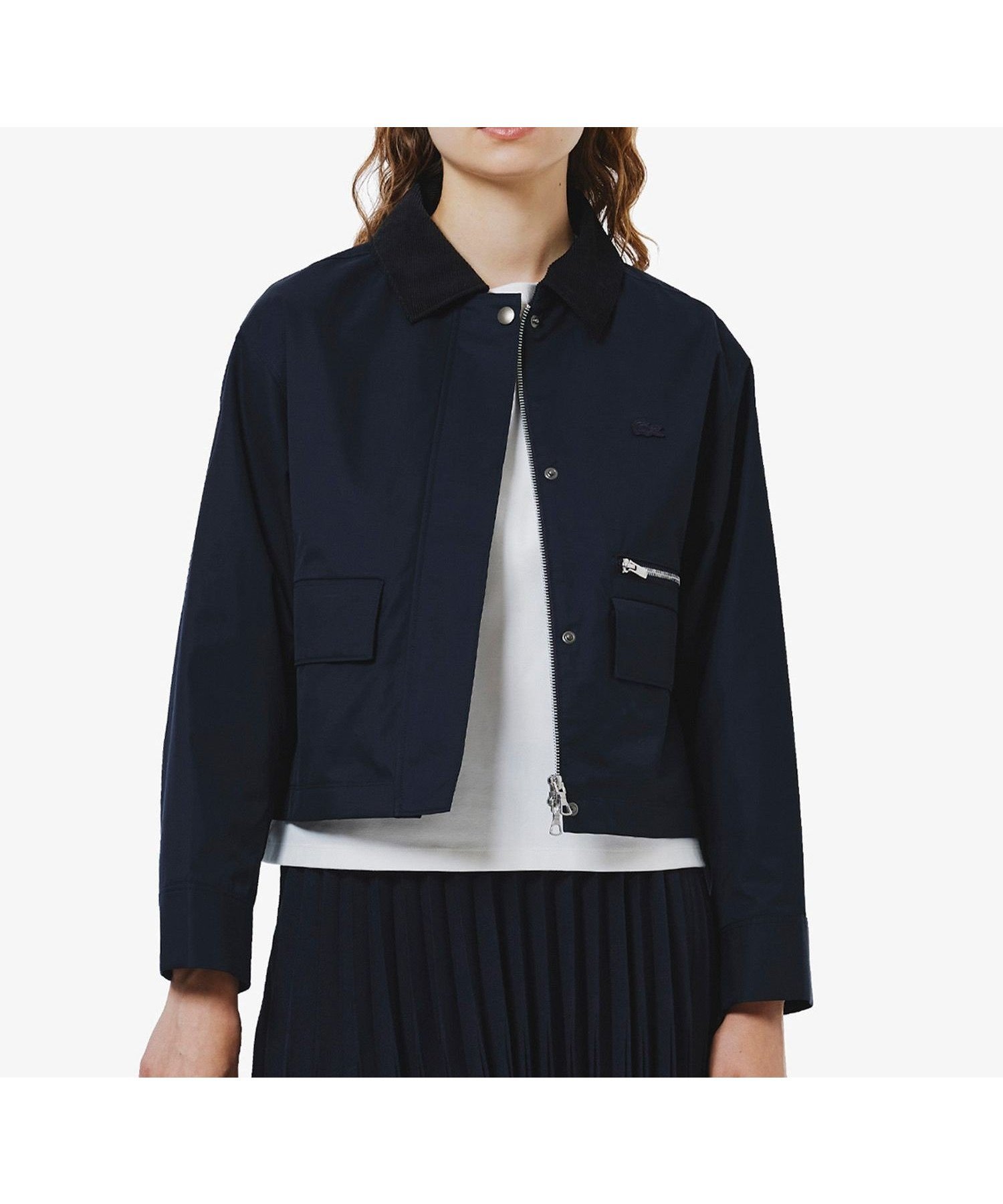 【ラコステ/LACOSTE】のコーデュロイカラーショート丈 ジップアップブルゾン インテリア・キッズ・メンズ・レディースファッション・服の通販 founy(ファニー) ファッション Fashion レディースファッション Fashion for Women アウター Coat / Outerwear Collection ブルゾンジャケット・スポーティアウター Blouson Jackets クラシック Classic, Timeless Style コーデュロイ Corduroy, Cord Fabric ショート Short, Short Length フラップ Flap, Flap Pocket ブルゾン Blouson, Bomber Jacket ボックス Boxy, Box Shape ポケット Pocket, Pocket Detail メタル Metal, Metal Parts モダン Modern, Contemporary ワーク Workwear, Utility Style ネイビー|ID: prp329100004830449 ipo3291000000035161631