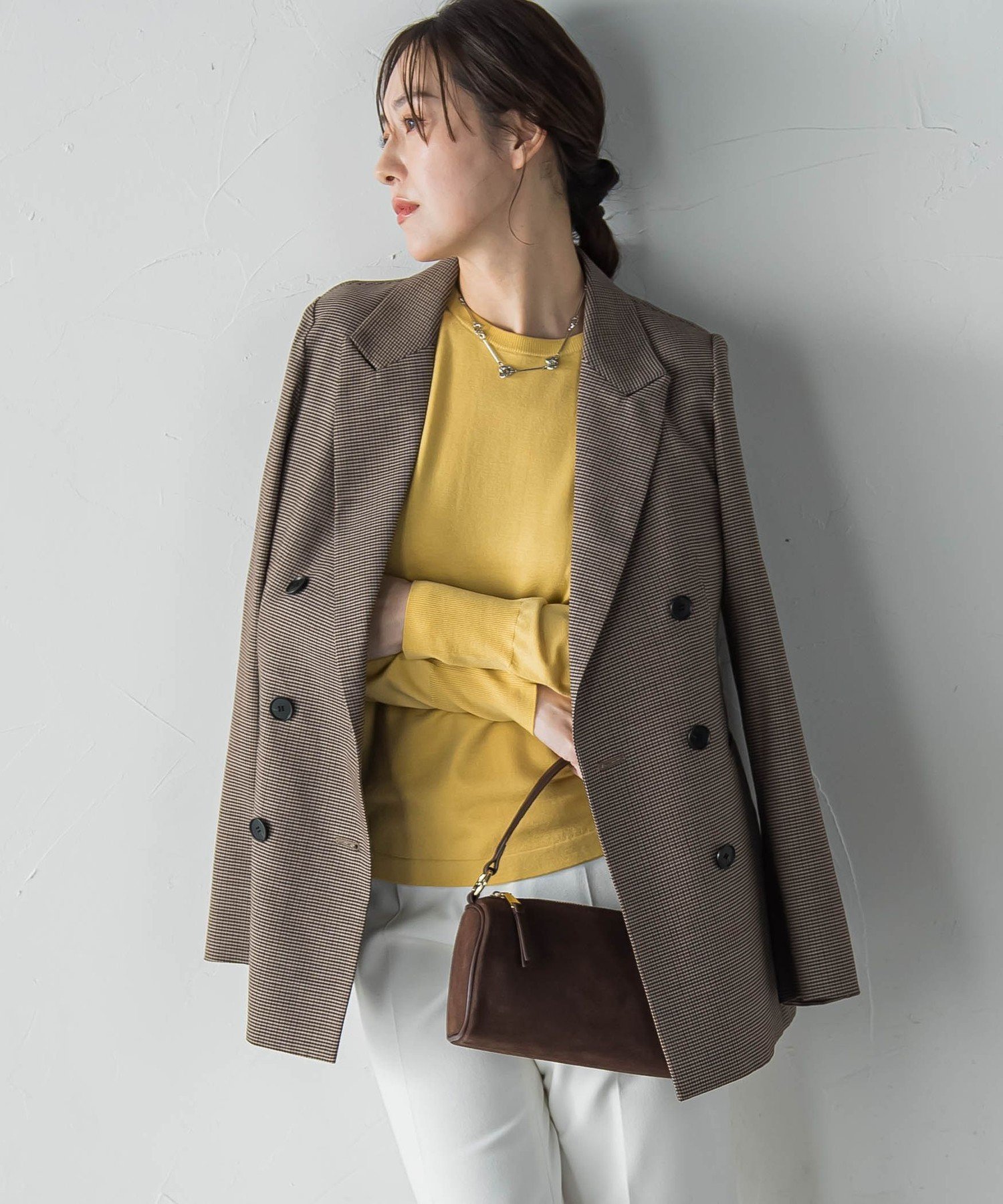 【ロートレ アモン/LAUTRE AMONT】の【WEB限定】エレカットベーシックニット インテリア・キッズ・メンズ・レディースファッション・服の通販 founy(ファニー) 　ファッション　Fashion　レディースファッション　Fashion for Women　トップス・カットソー　Cut & Sew Tops　ニット　Knit Tops & Sweaters　2025年　2025　2025-2026秋冬・A/W　Autumn/Winter 2025–26 AW25–26　エレガント 上品　Elegant　秋　Autumn　A/W・秋冬　Autumn/Winter　ビジネス 仕事 通勤　Business / Work / Commuting　イエロー|ID: prp329100004830459 ipo3291000000035161816