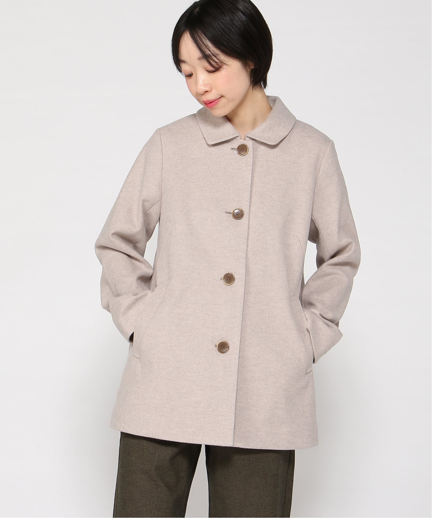 【クロコダイル/CROCODILE】のウールライク ミドル コート インテリア・キッズ・メンズ・レディースファッション・服の通販 founy(ファニー) 　ファッション　Fashion　レディースファッション　Fashion for Women　アウター　Coat / Outerwear Collection　コート・ロングコート・ピーコート　Long Coats, Peacoats & More　なめらか　Smooth, Silky Texture　アクリル　Acrylic Material　クラシック　Classic, Timeless Style　ミドル　Middle Length, Mid Height　無地　Plain, Solid Color　長袖　Long Sleeve, Full Sleeve　ベージュ|ID: prp329100004830462 ipo3291000000035161947