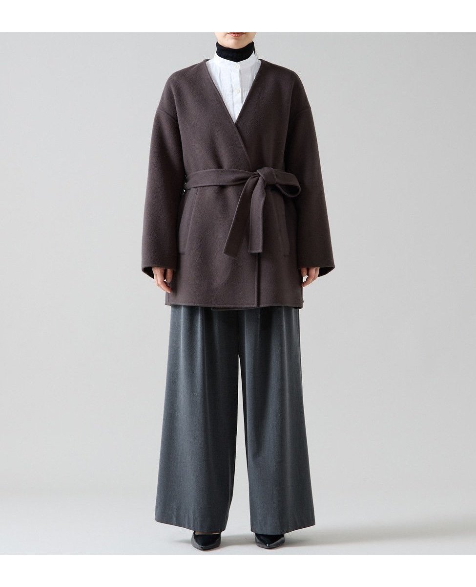 【ティアラ/Tiara】のノーカラービッグコート インテリア・キッズ・メンズ・レディースファッション・服の通販 founy(ファニー) 　ファッション　Fashion　レディースファッション　Fashion for Women　アウター　Coat / Outerwear Collection　コート・ロングコート・ピーコート　Long Coats, Peacoats & More　ビッグ　Big, Oversized　ビジネス 仕事 通勤　Business / Work / Commuting　チャコールグレー|ID: prp329100004830474 ipo3291000000035162080